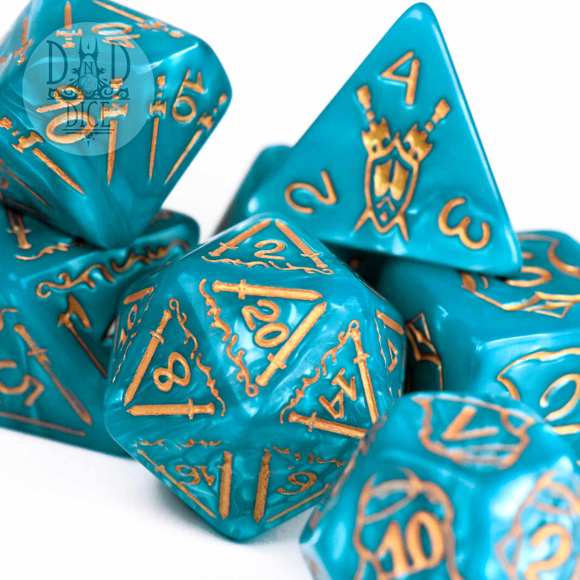 Giant Fighter Teal Dice Set (Oversize)
