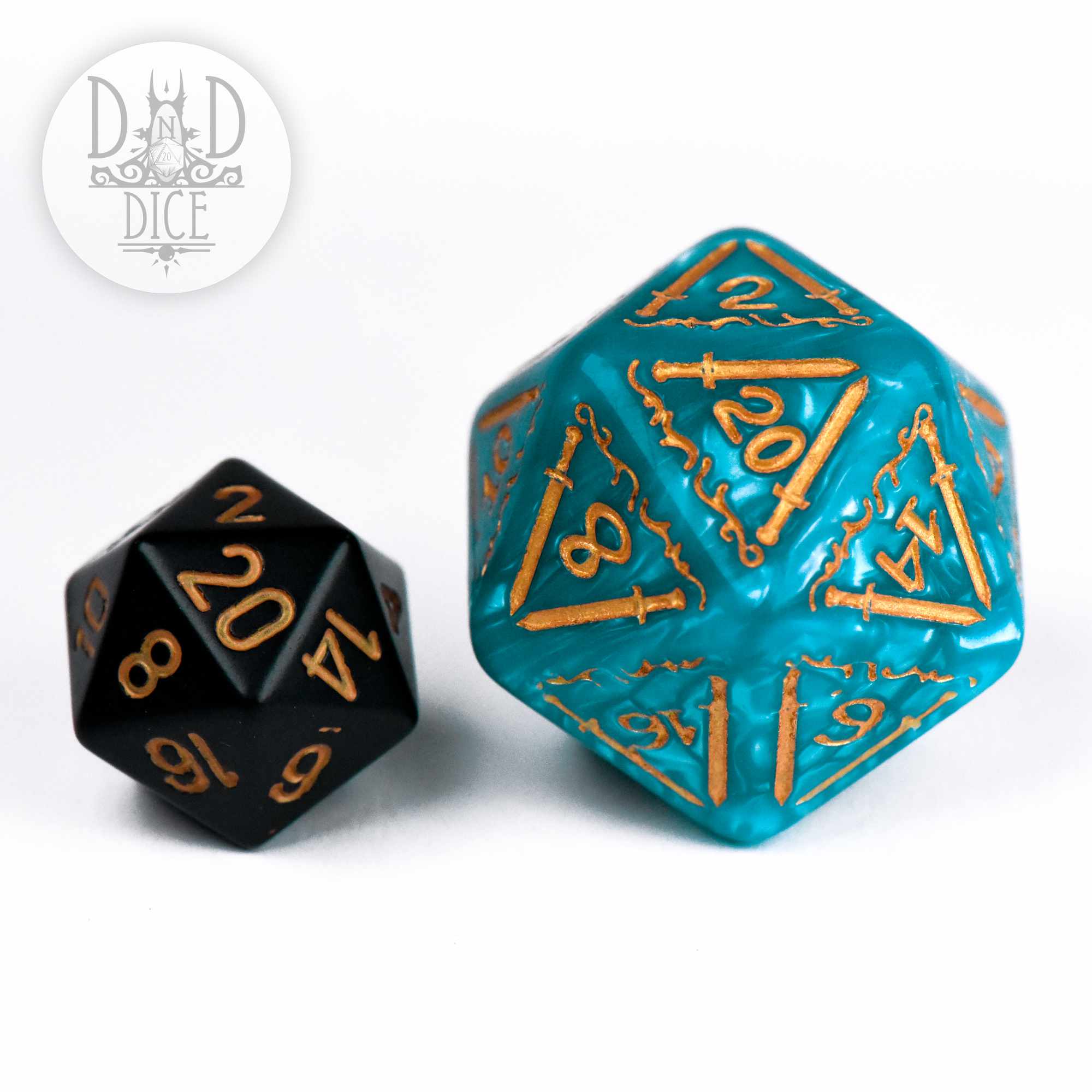 Giant Fighter Teal Dice Set (Oversize)