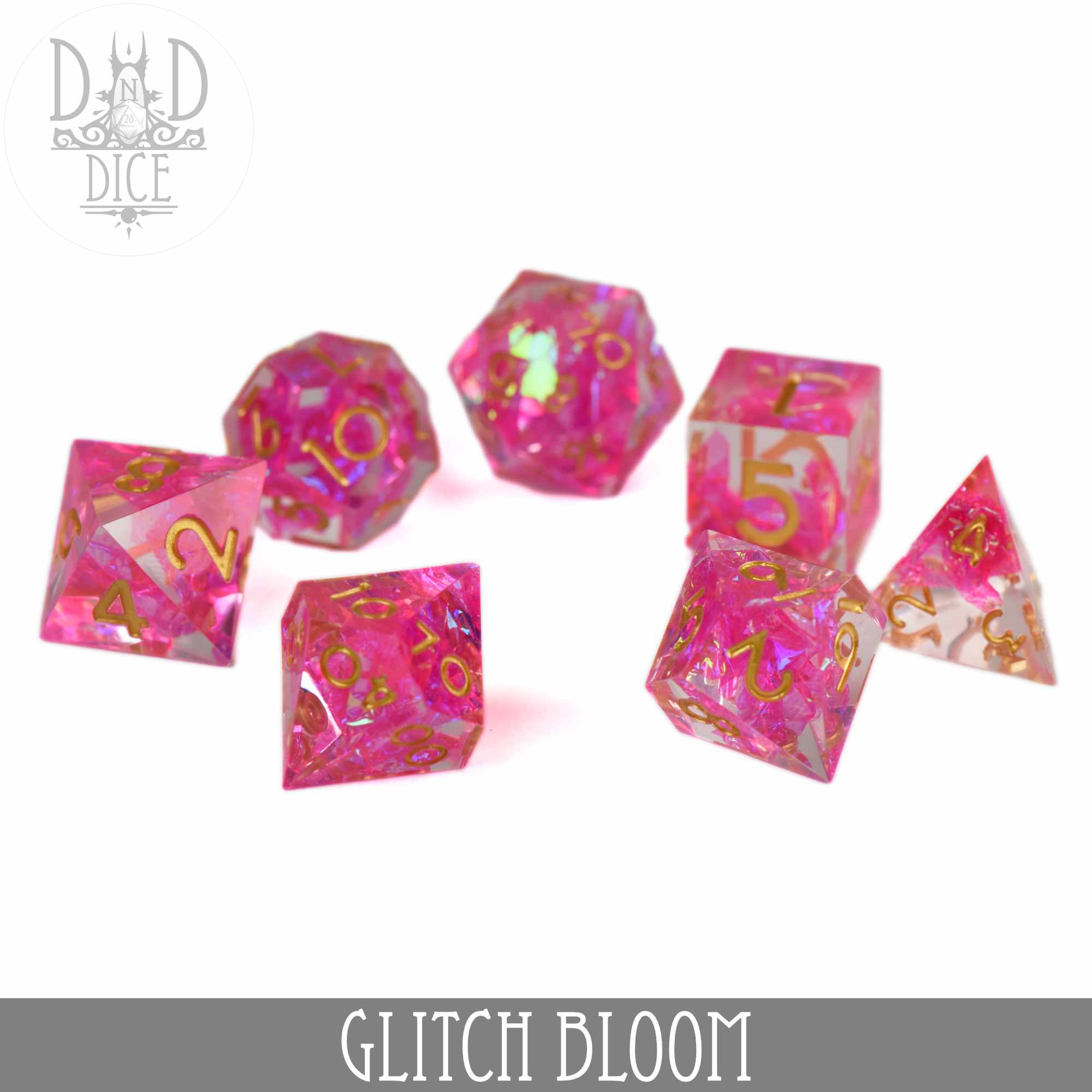 Glitch Bloom Handmade Dice Set