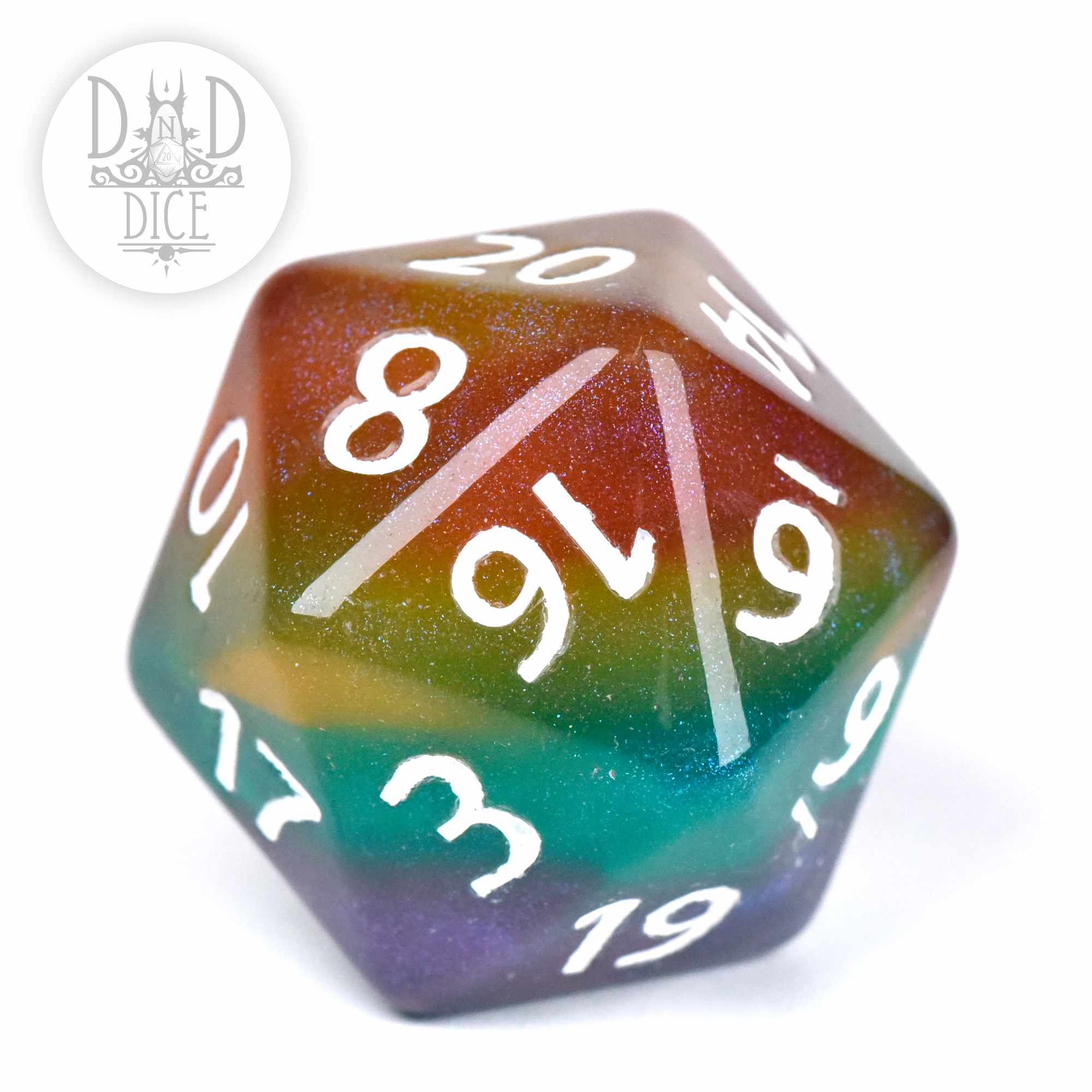 55mm D20 - Glitter Rainbow