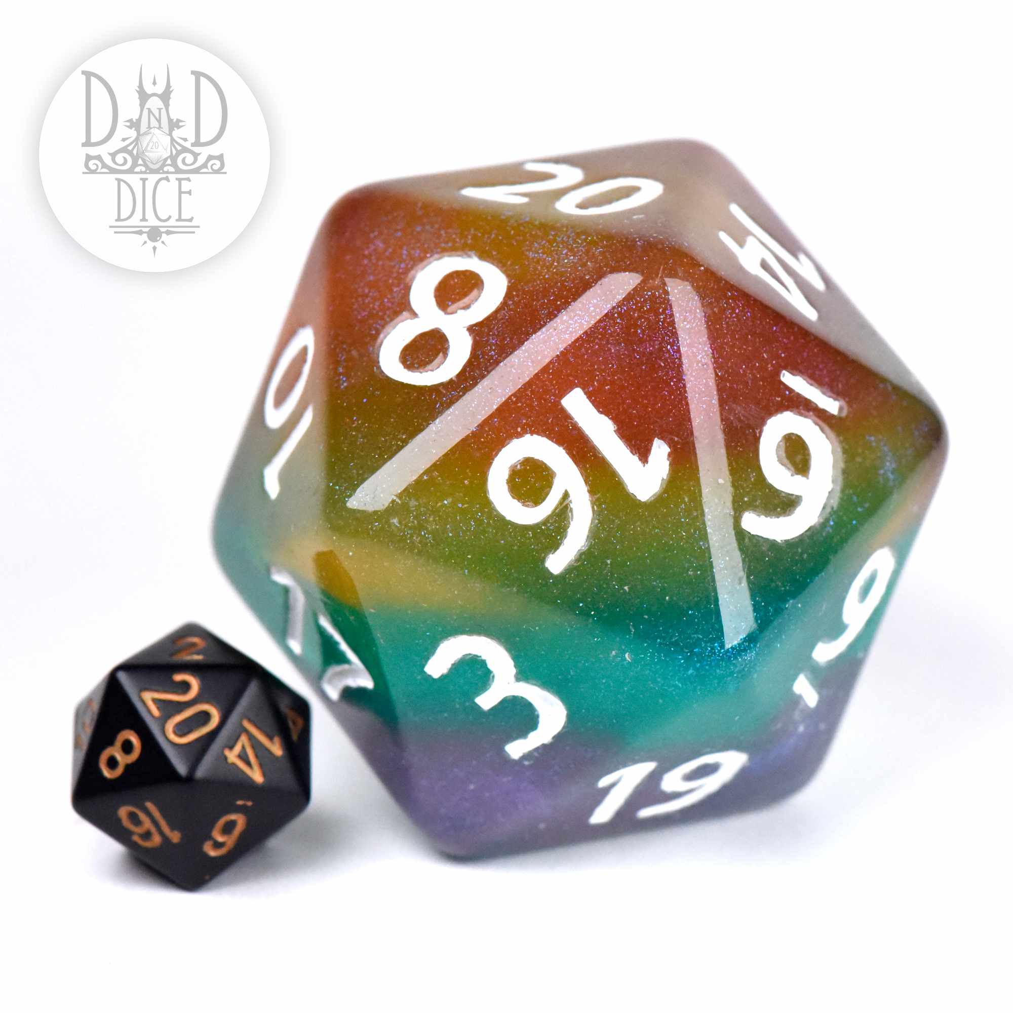 55mm D20 - Glitter Rainbow