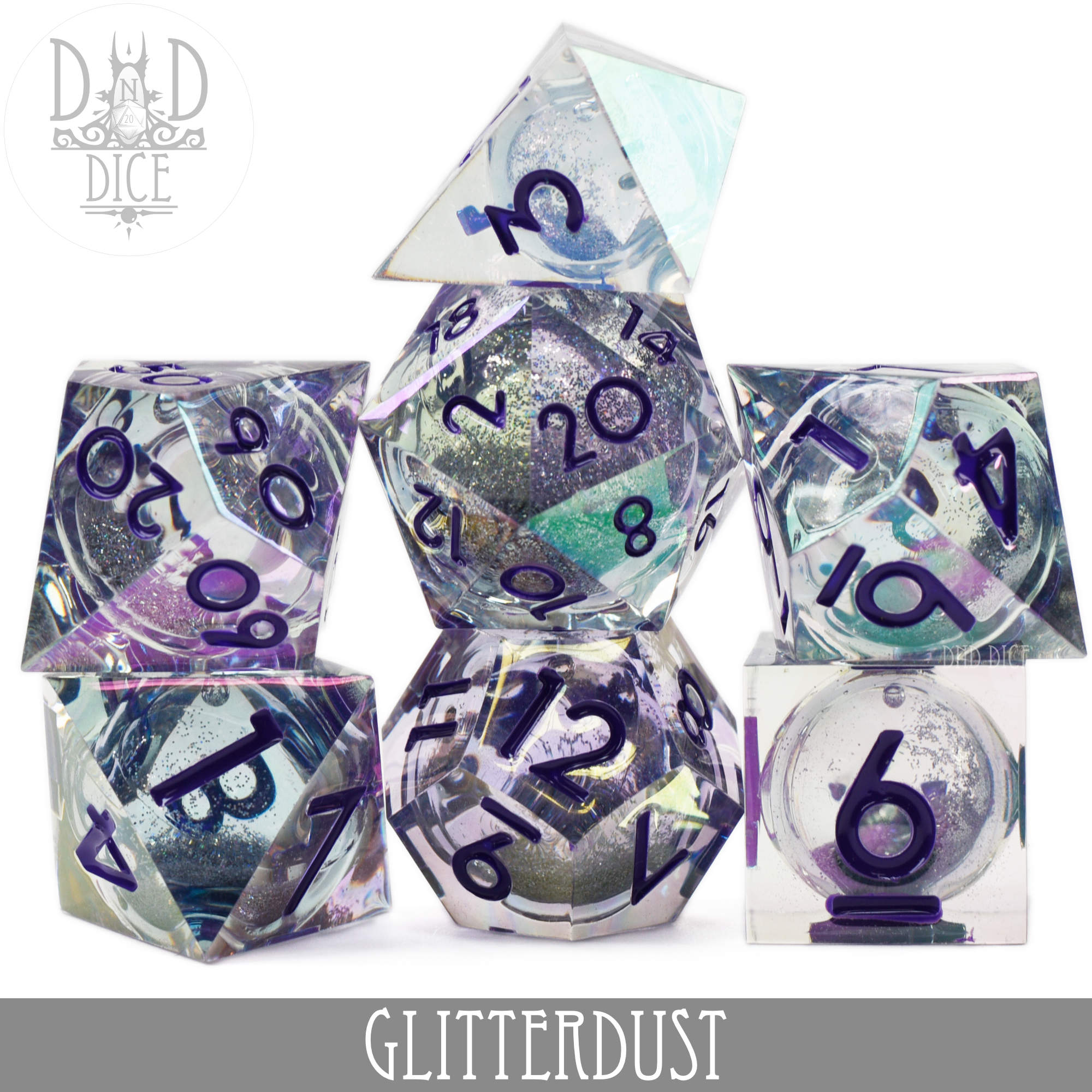 Glitterdust Liquid Core Dice Set