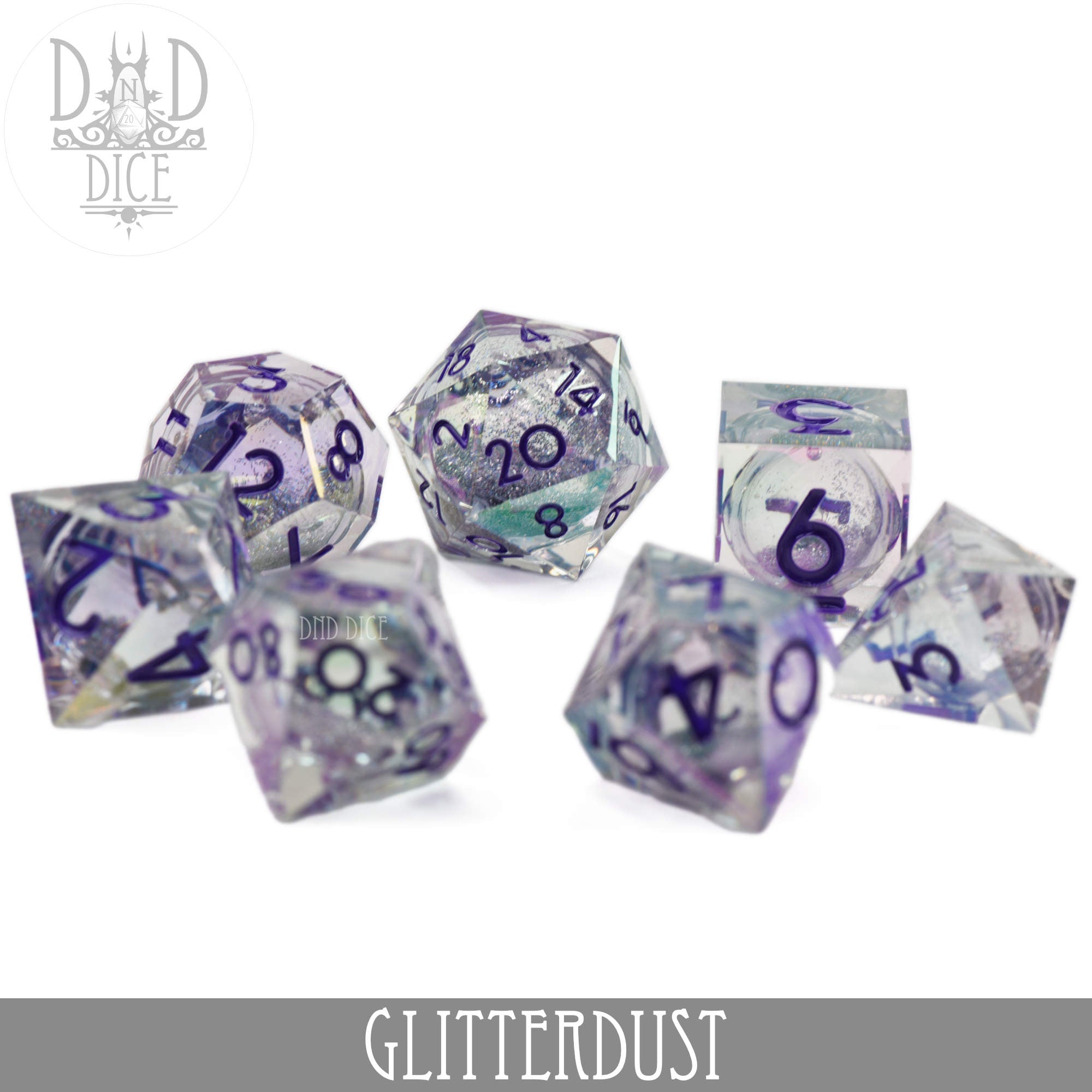 Glitterdust Liquid Core Dice Set