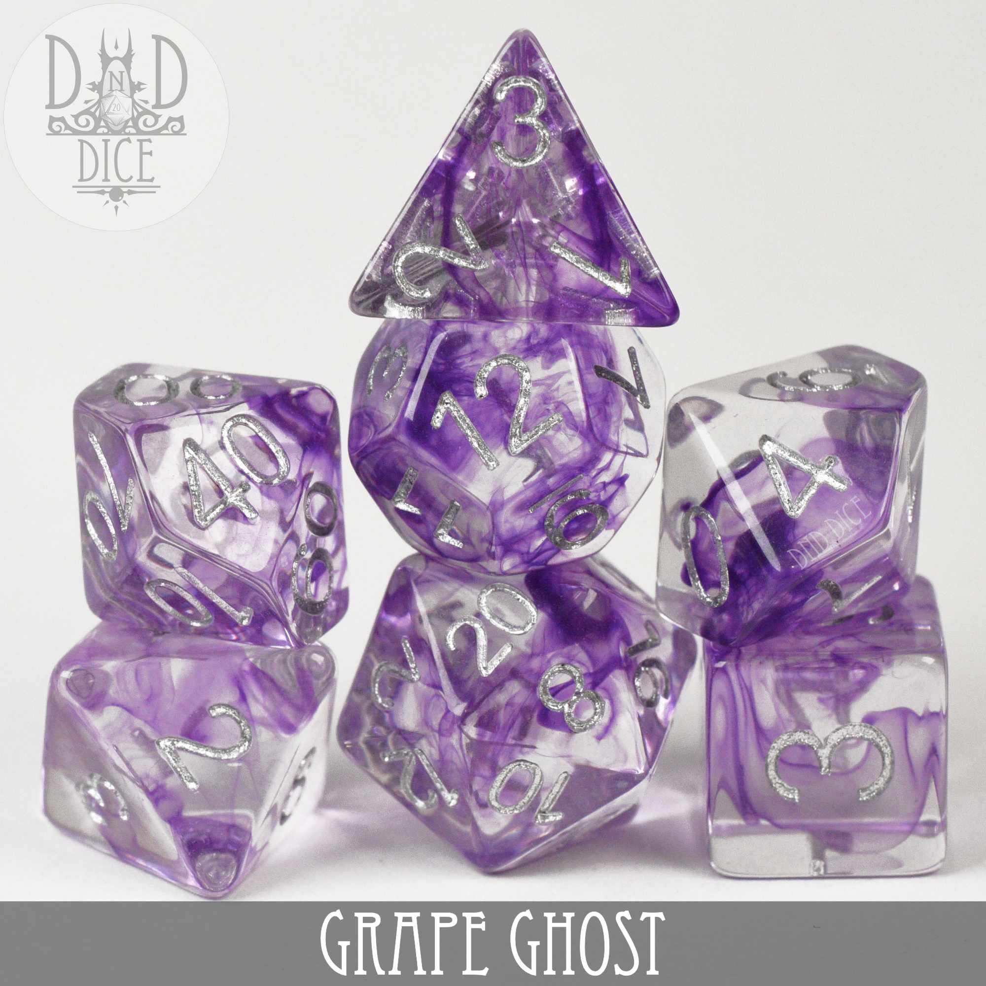 Grape Ghost Dice Set