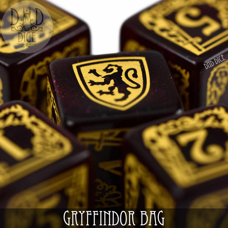 Harry Potter - Gryffindor Dice Bag & 5D6