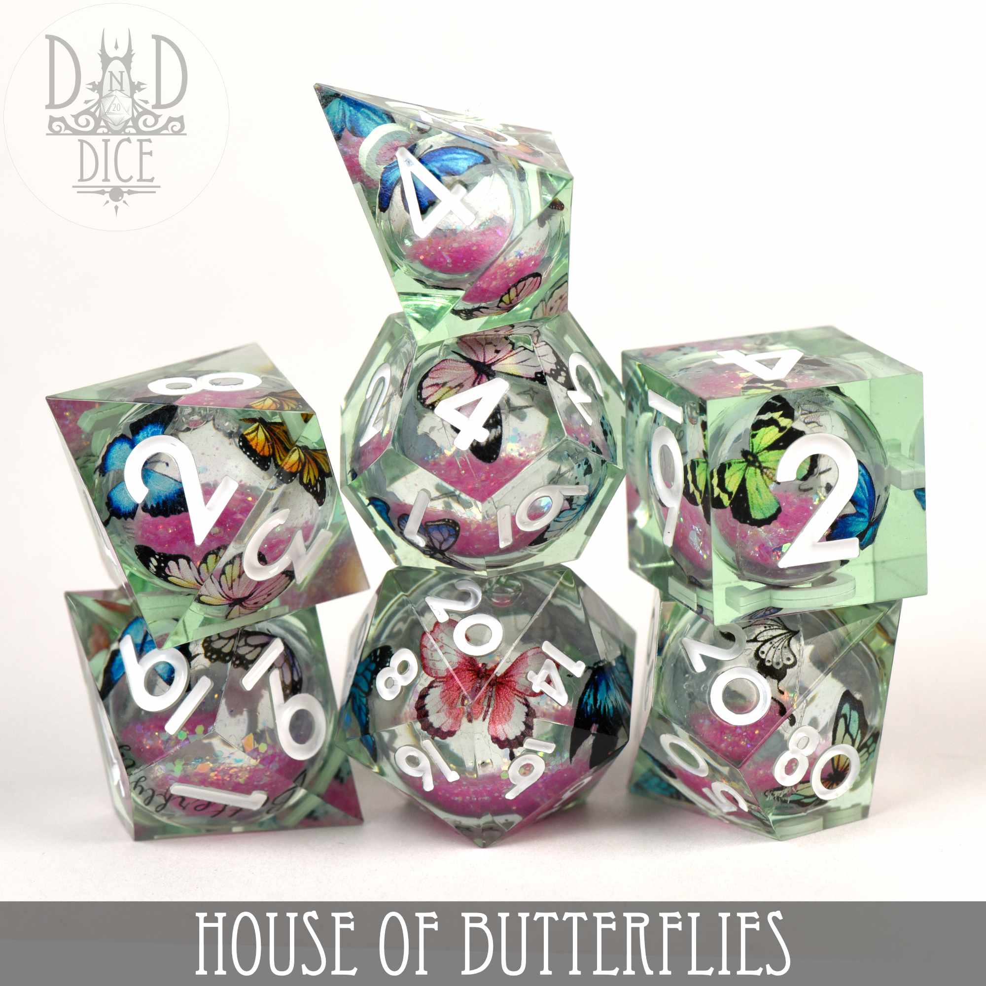 House of Butterflies Liquid Core Dice Set