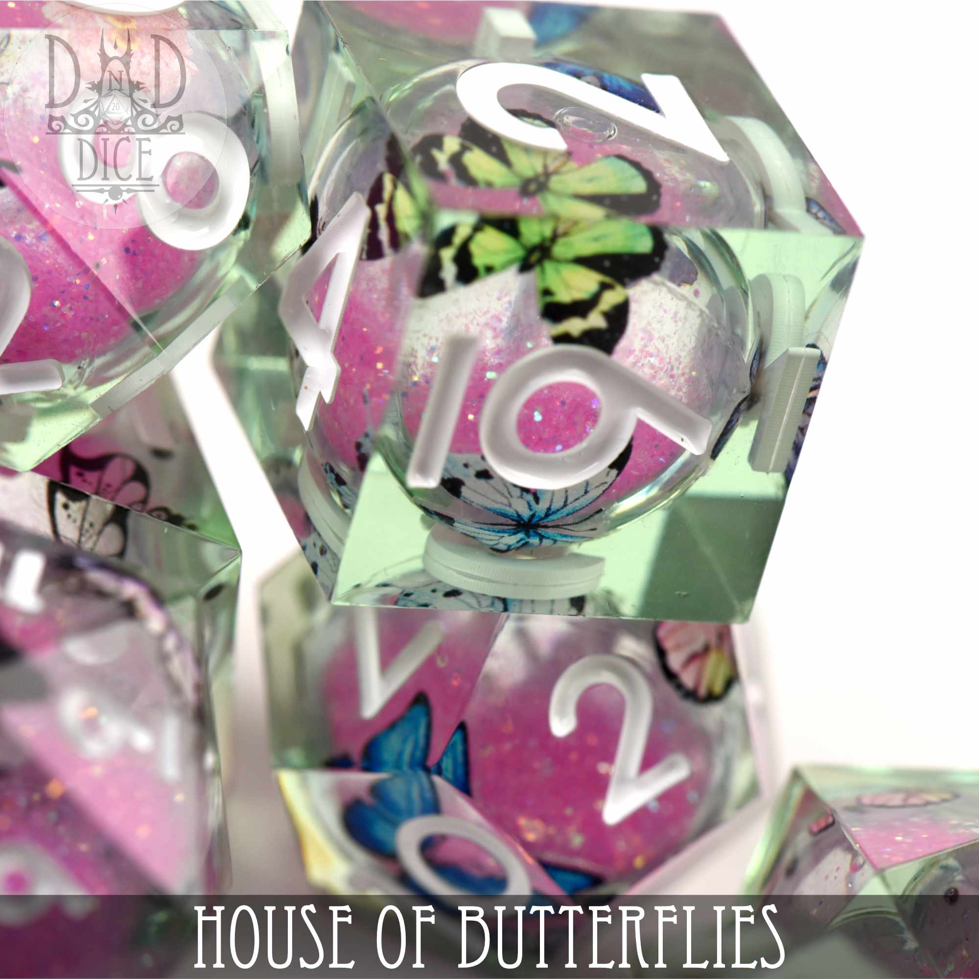 House of Butterflies Liquid Core Dice Set