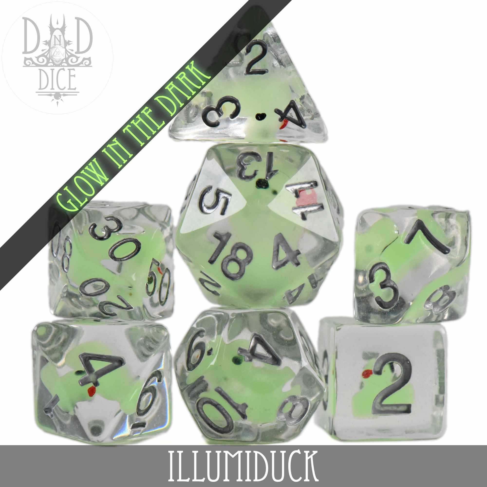 Illumiduck Glow in the Dark Dice Set