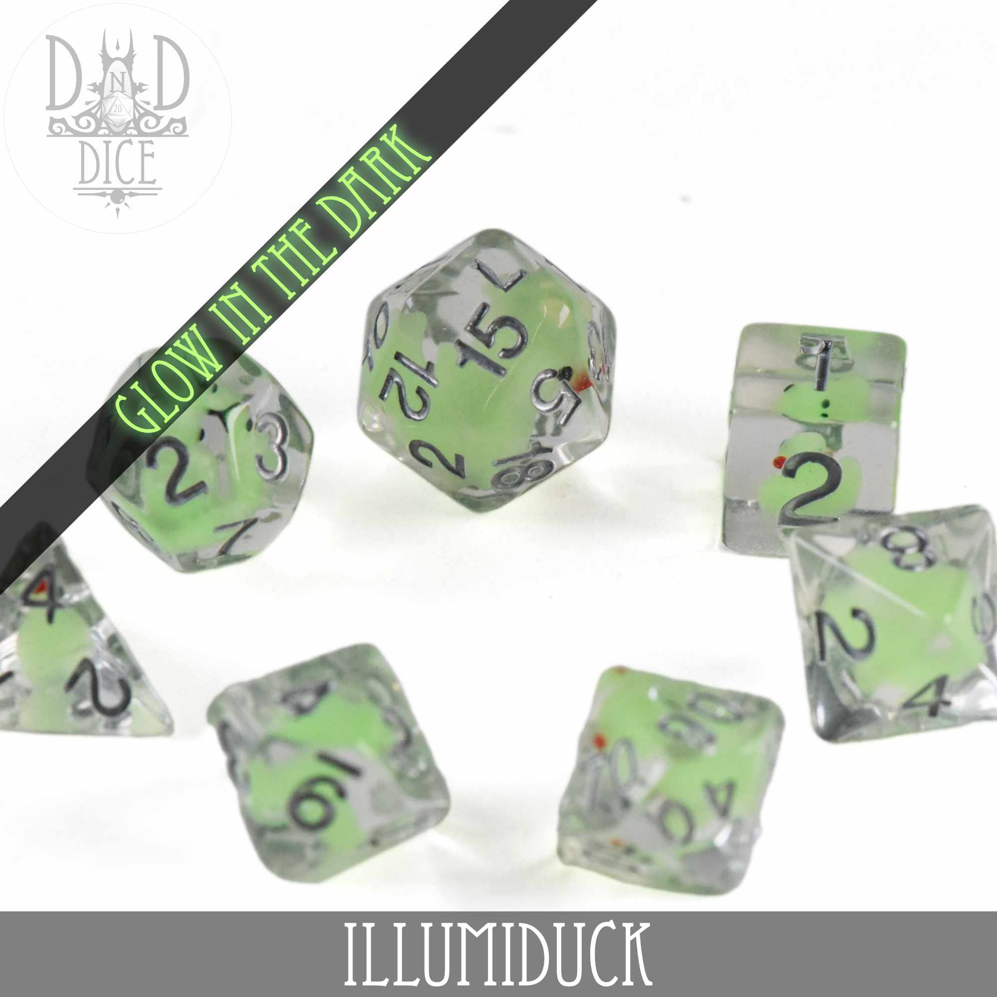 Illumiduck Glow in the Dark Dice Set