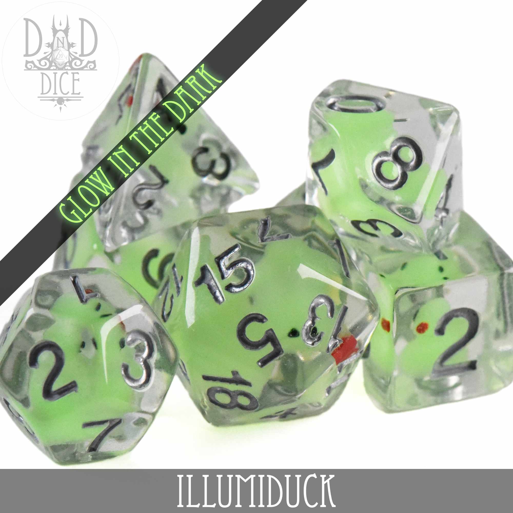 Illumiduck Glow in the Dark Dice Set