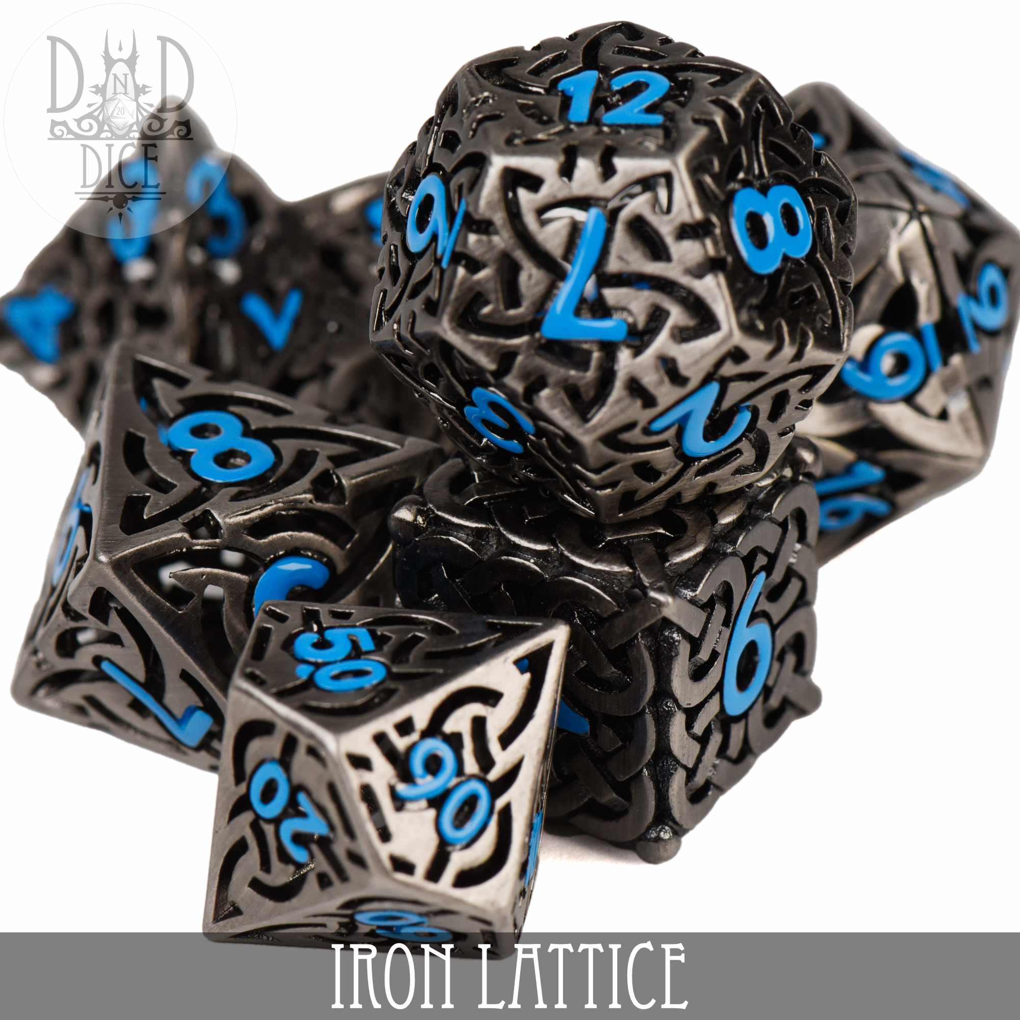 Iron Lattice Metal Dice Set (Gift Box)