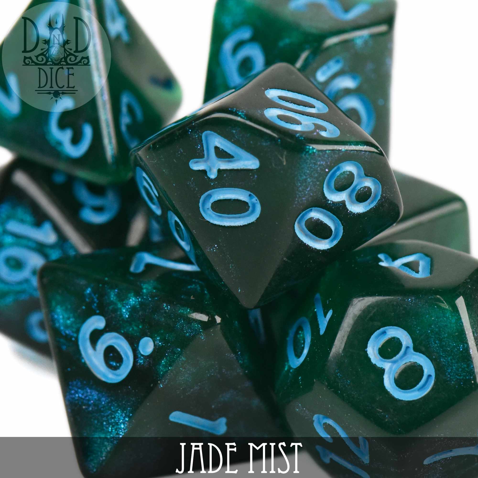 Jade Mist Glitter Dice Set