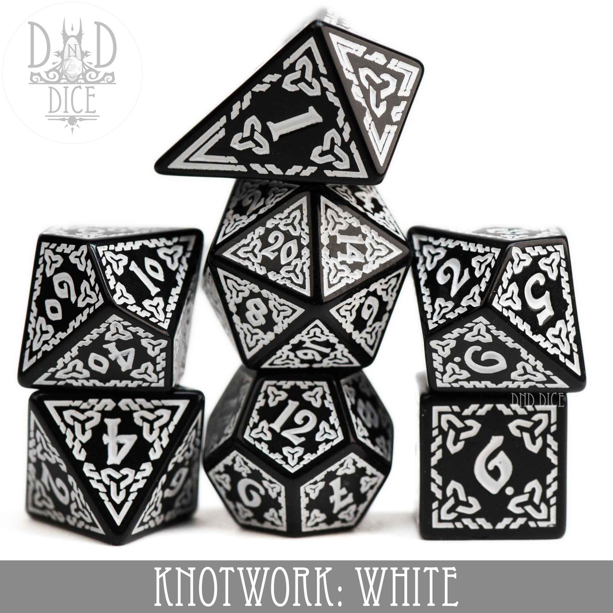 Knotwork: White Dice Set