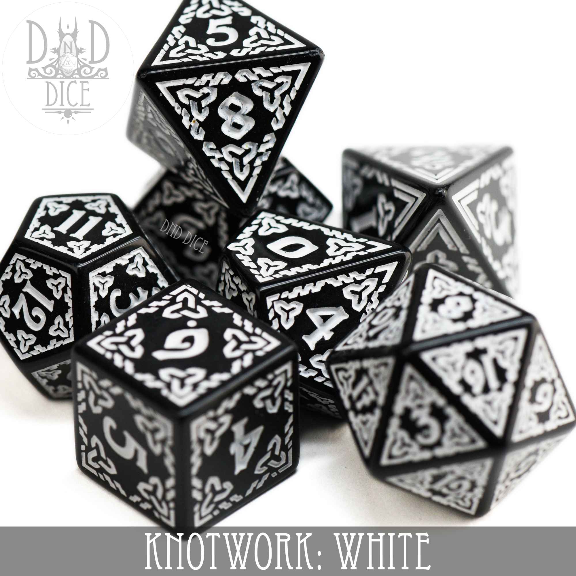 Knotwork: White Dice Set