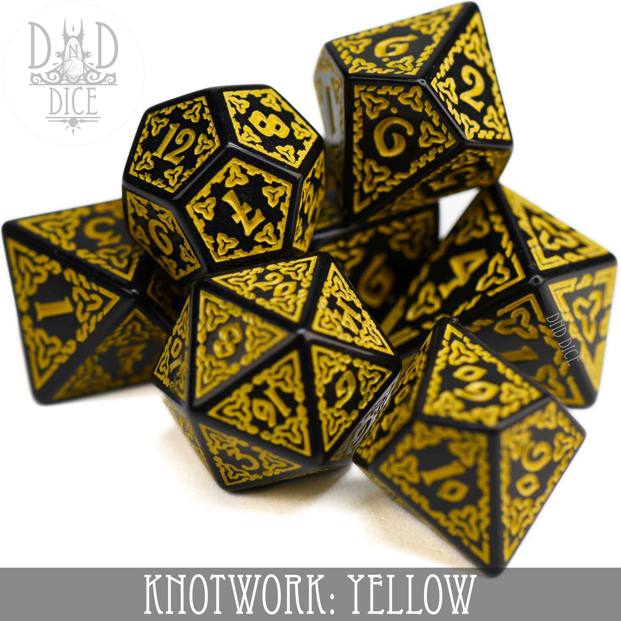Knotwork: Yellow Dice Set
