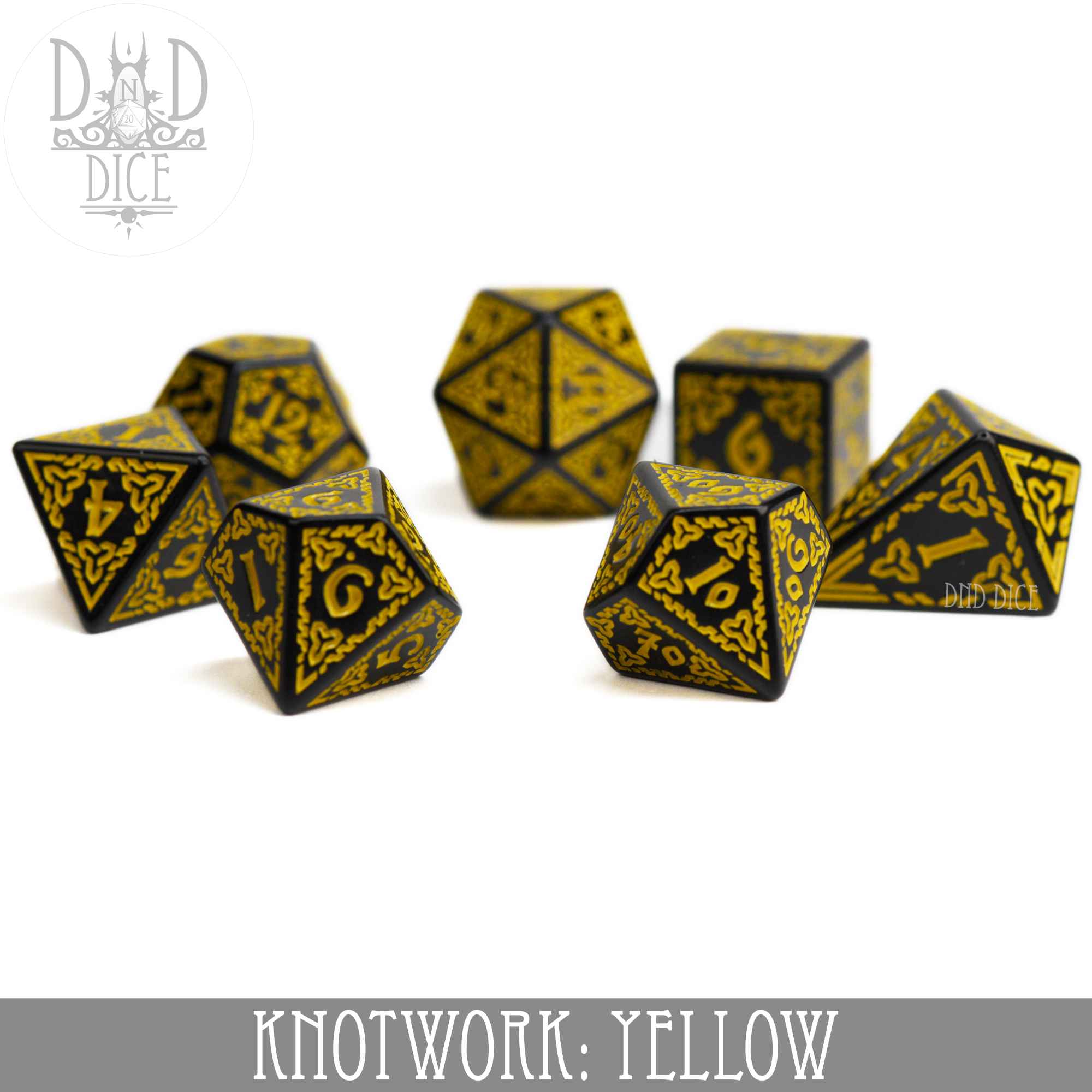 Knotwork: Yellow Dice Set