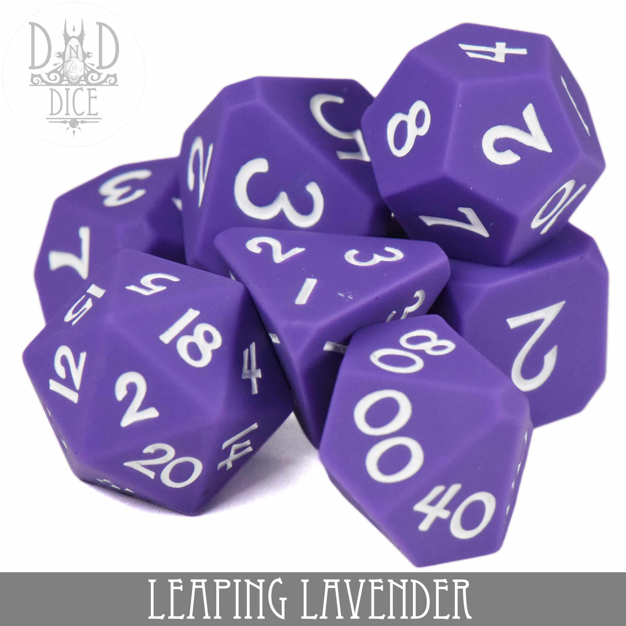 Leaping Lavender Silicone Dice Set