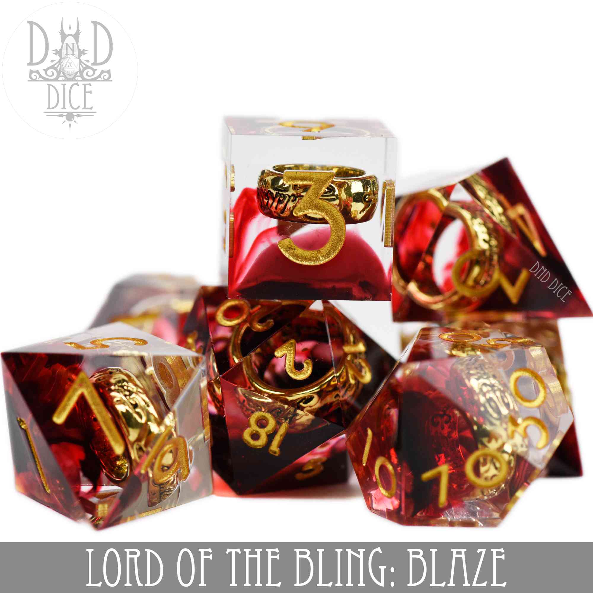 Lord of the Bling: Blaze Handmade Dice Set