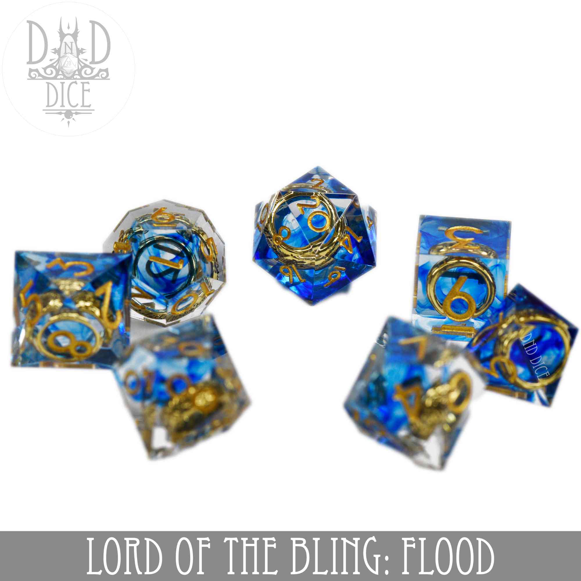 Lord of the Bling: Flood Handmade Dice Set