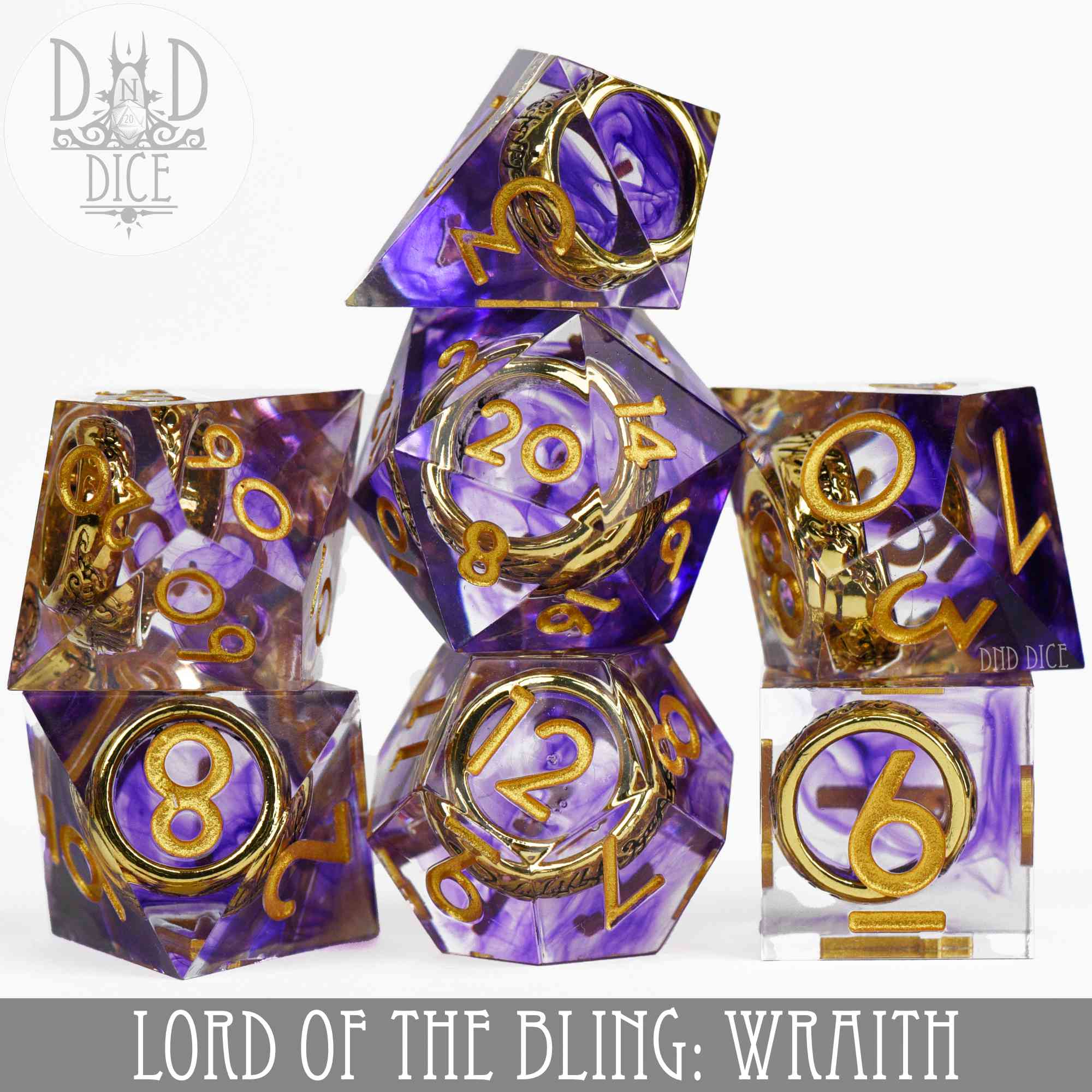 Lord of the Bling: Wraith Handmade Dice Set