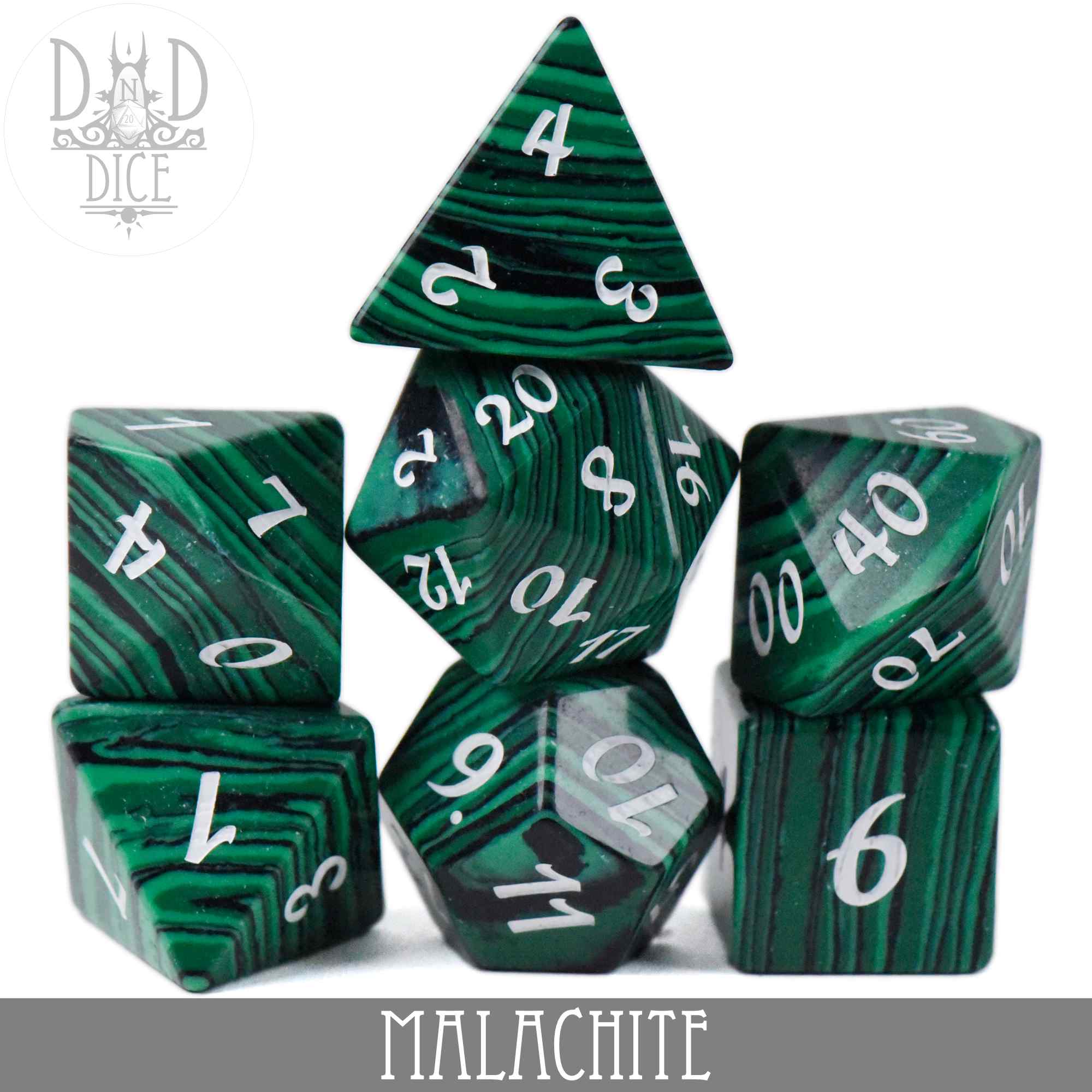 Malachite Dice Set (Gift Box)