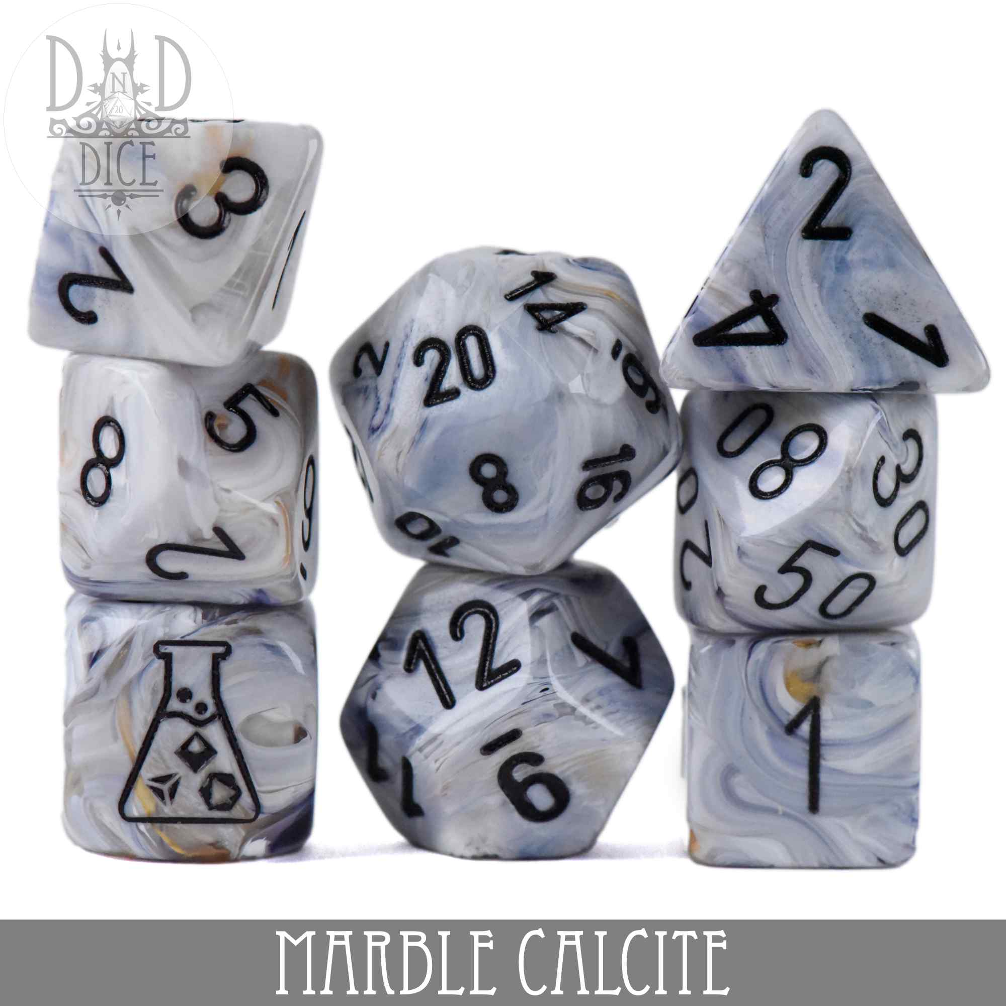 Marble Calcite 8 Dice Set