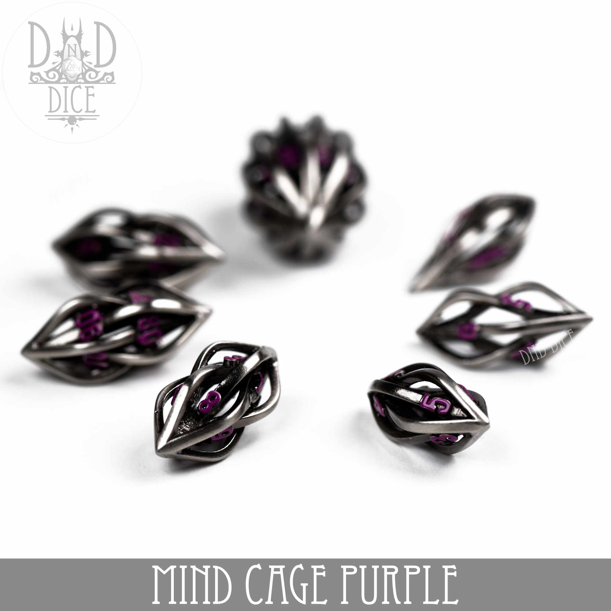 Mind Cage Purple - Metal Dice Set (Gift Box)