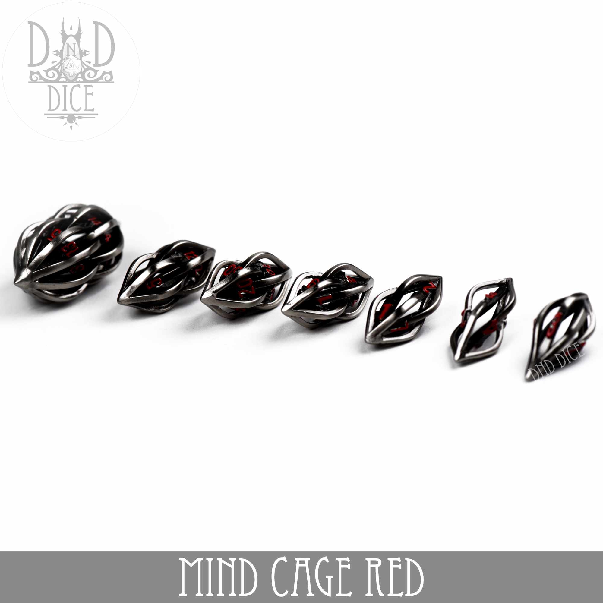 Mind Cage Red Hollow Metal Dice Set (Gift Box)