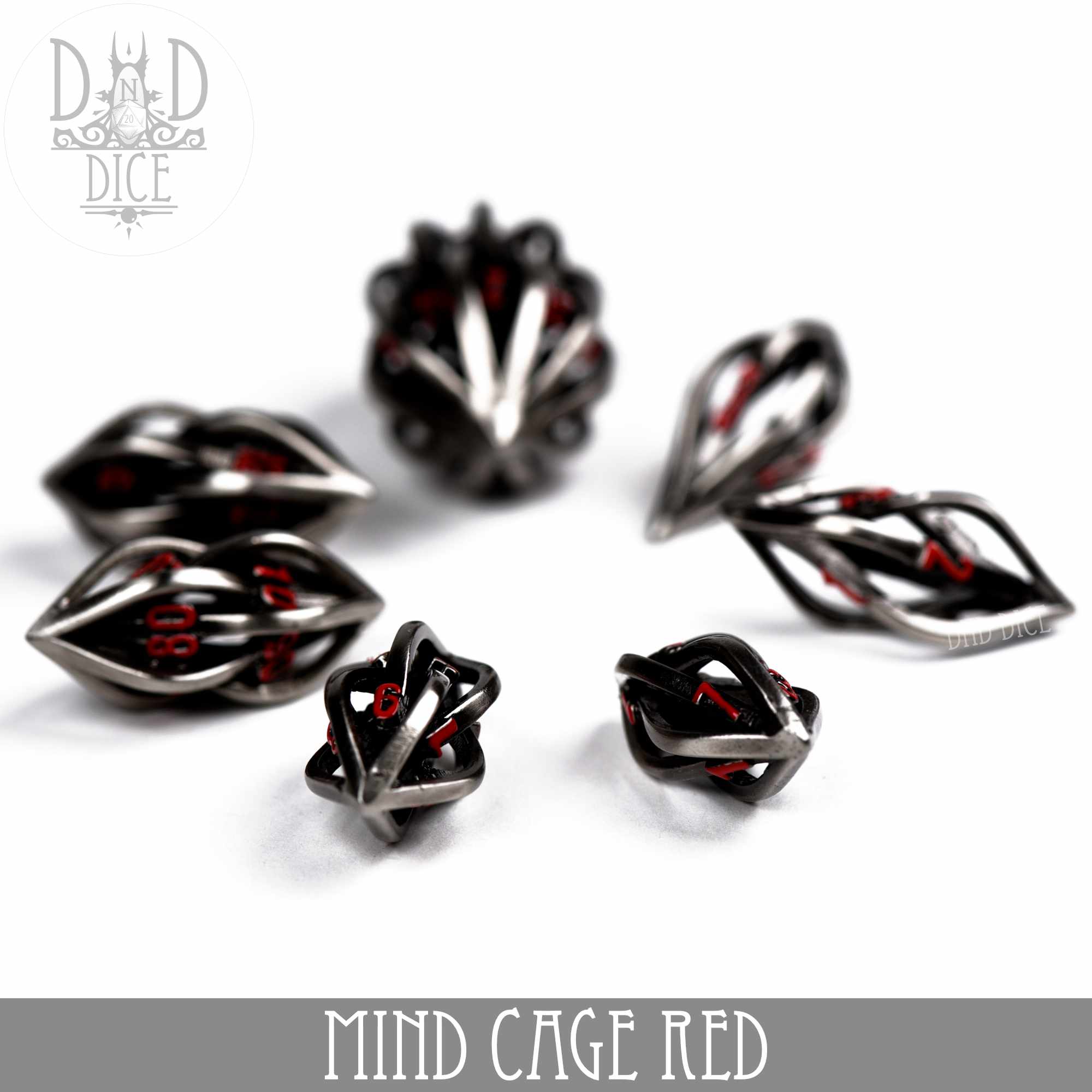 Mind Cage Red - Metal Dice Set (Gift Box)