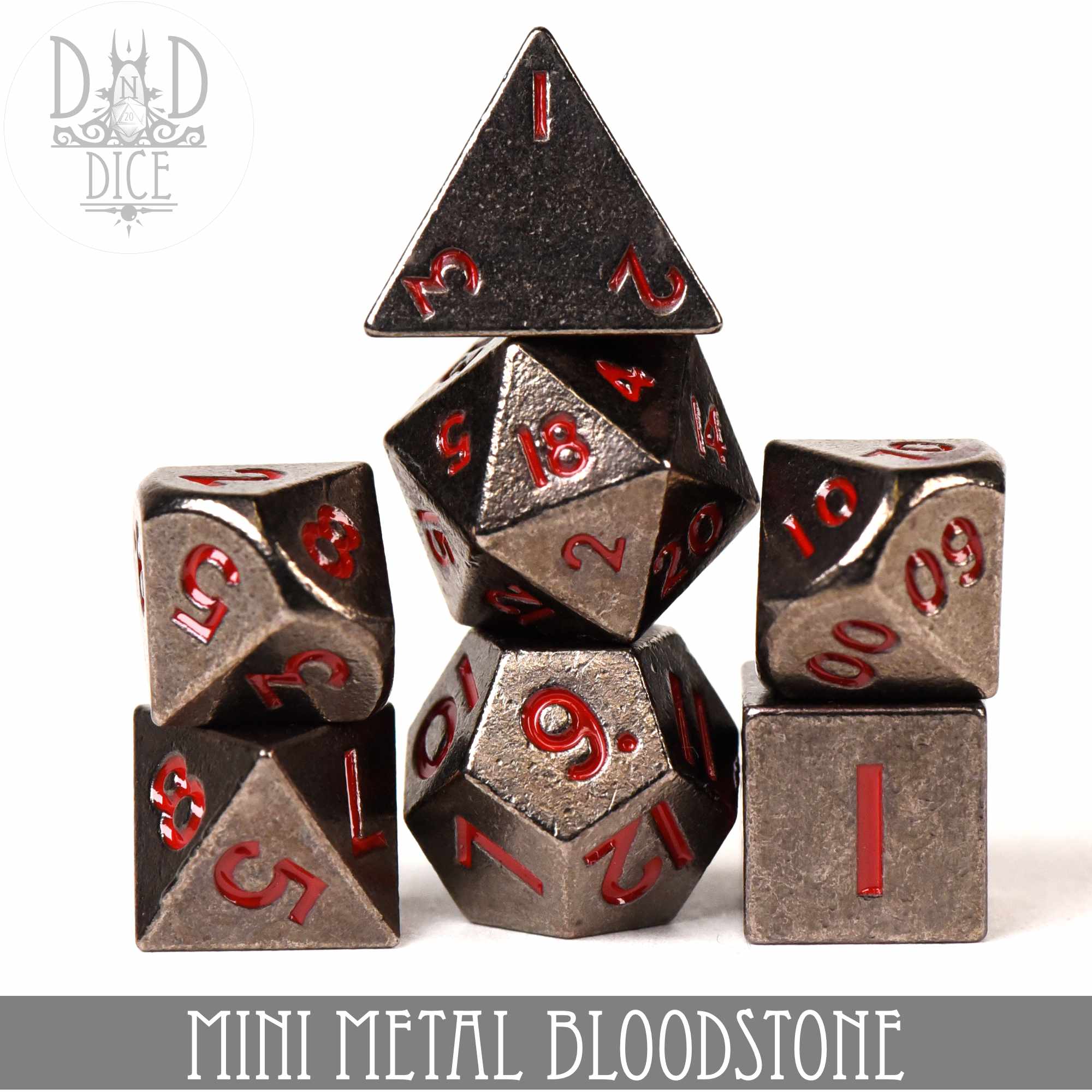 Mini Metal Bloodstone Dice Set (10mm)