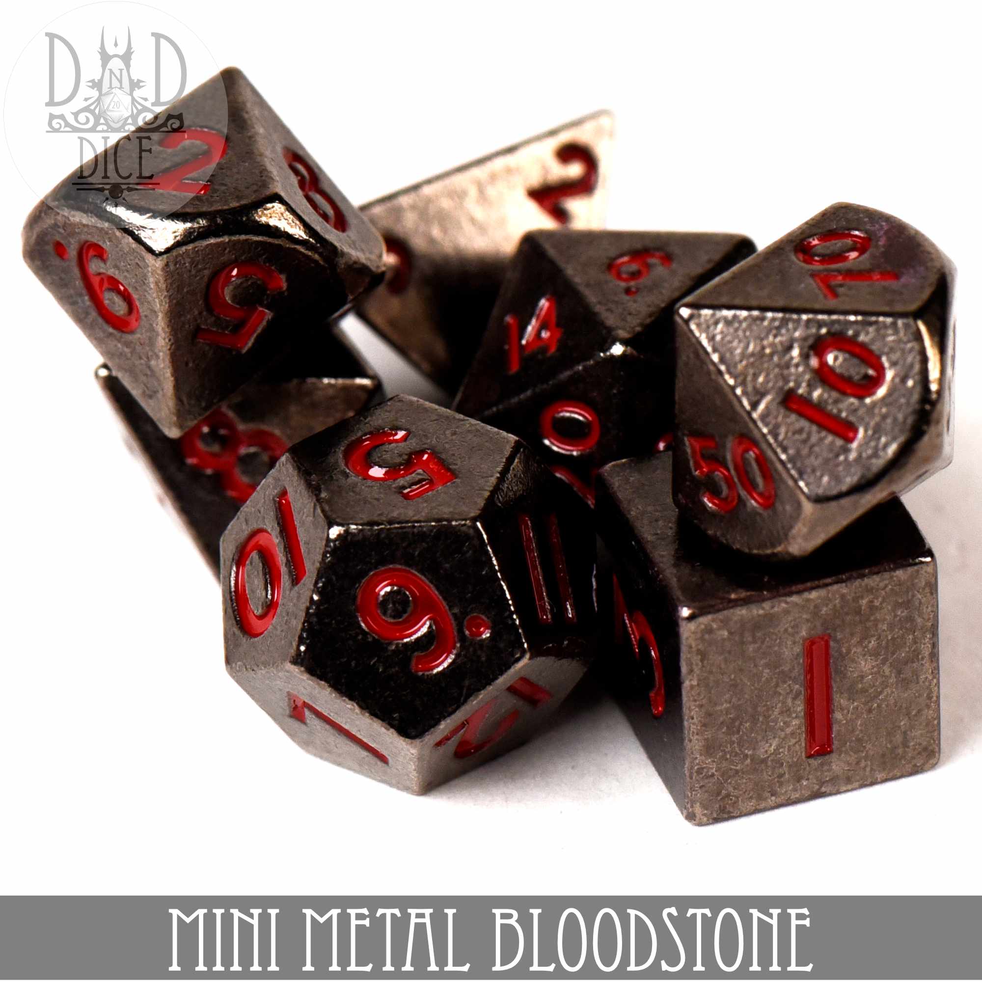 Mini Metal Bloodstone Dice Set (10mm)