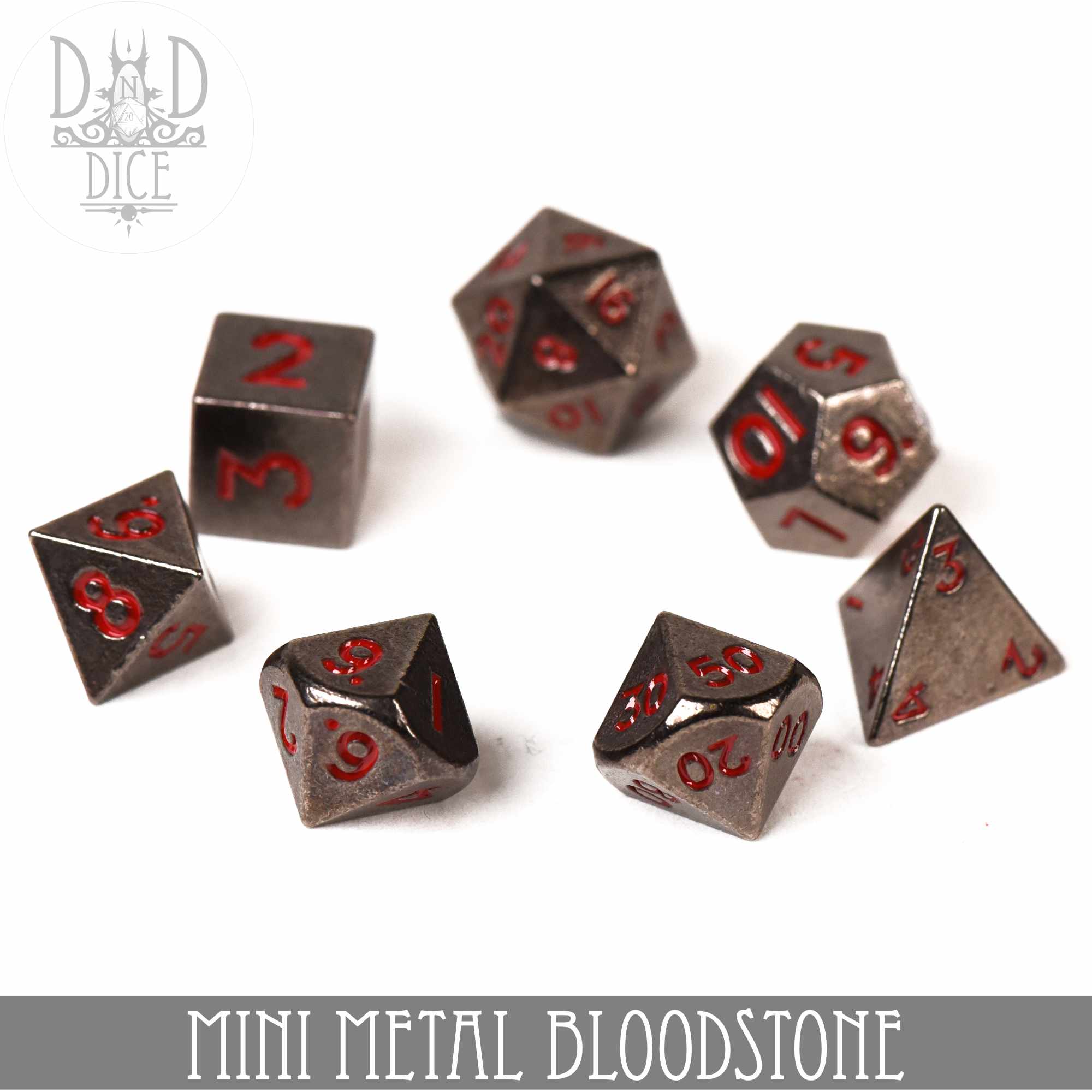 Mini Metal Bloodstone Dice Set (10mm)