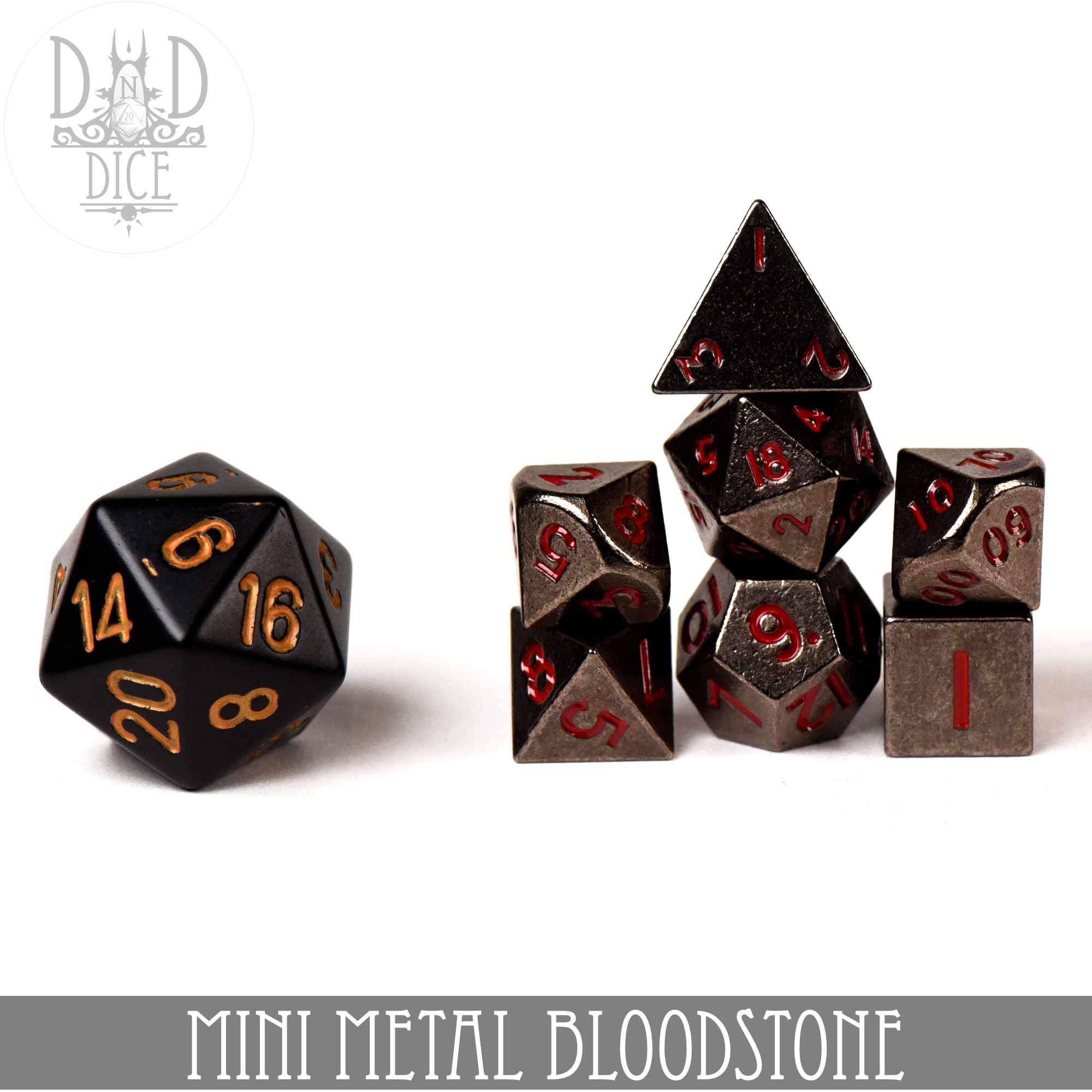 Mini Metal Bloodstone Dice Set (10mm)