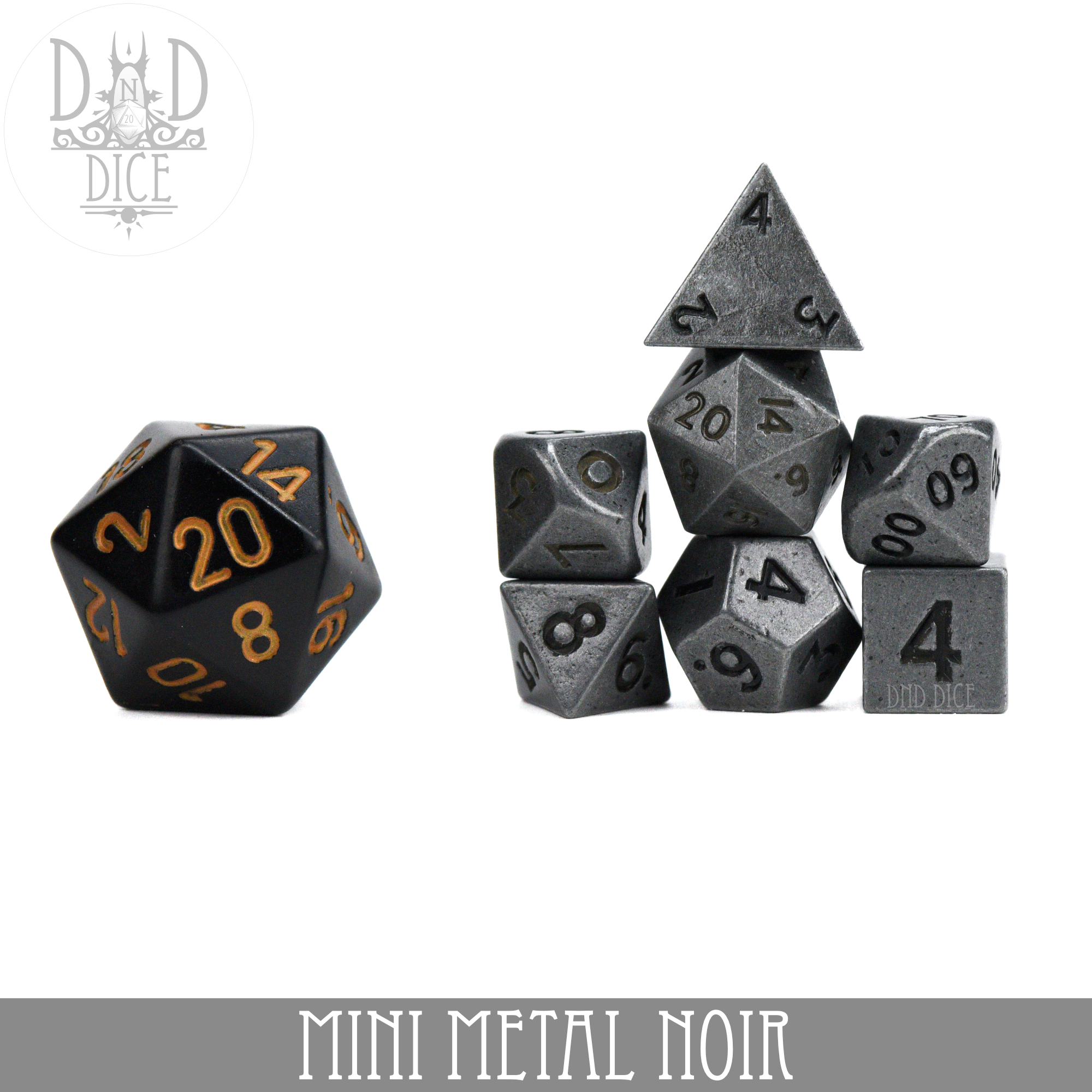 Mini Metal Noir Dice Set (10mm)