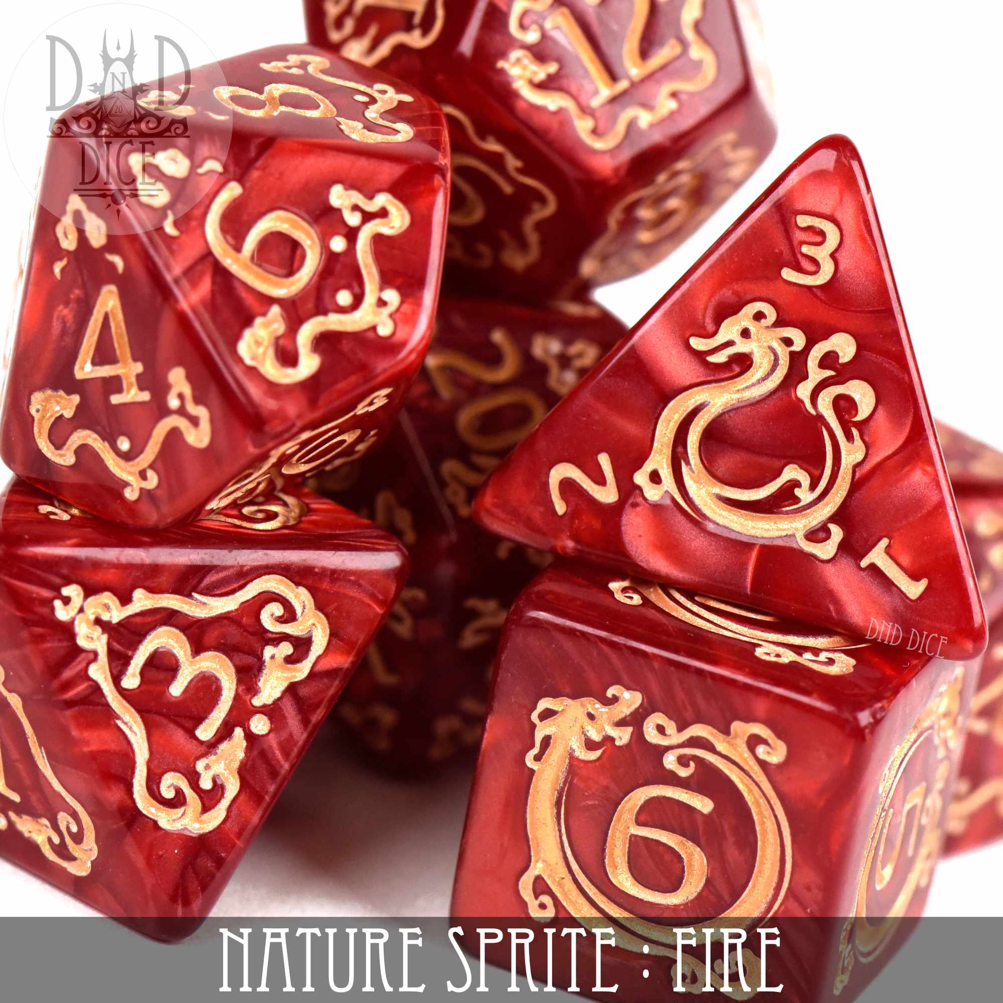 Nature Sprite: Fire Dice Set