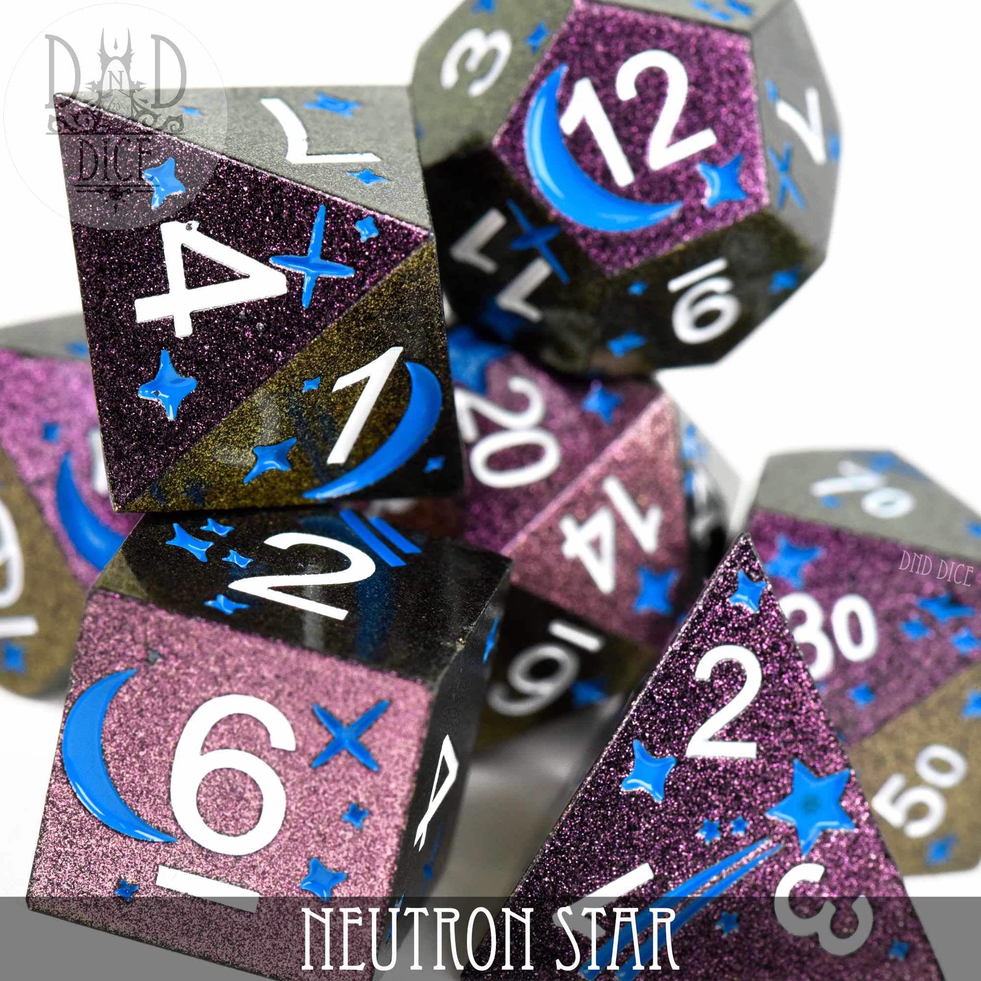 Neutron Star Metal Dice Set