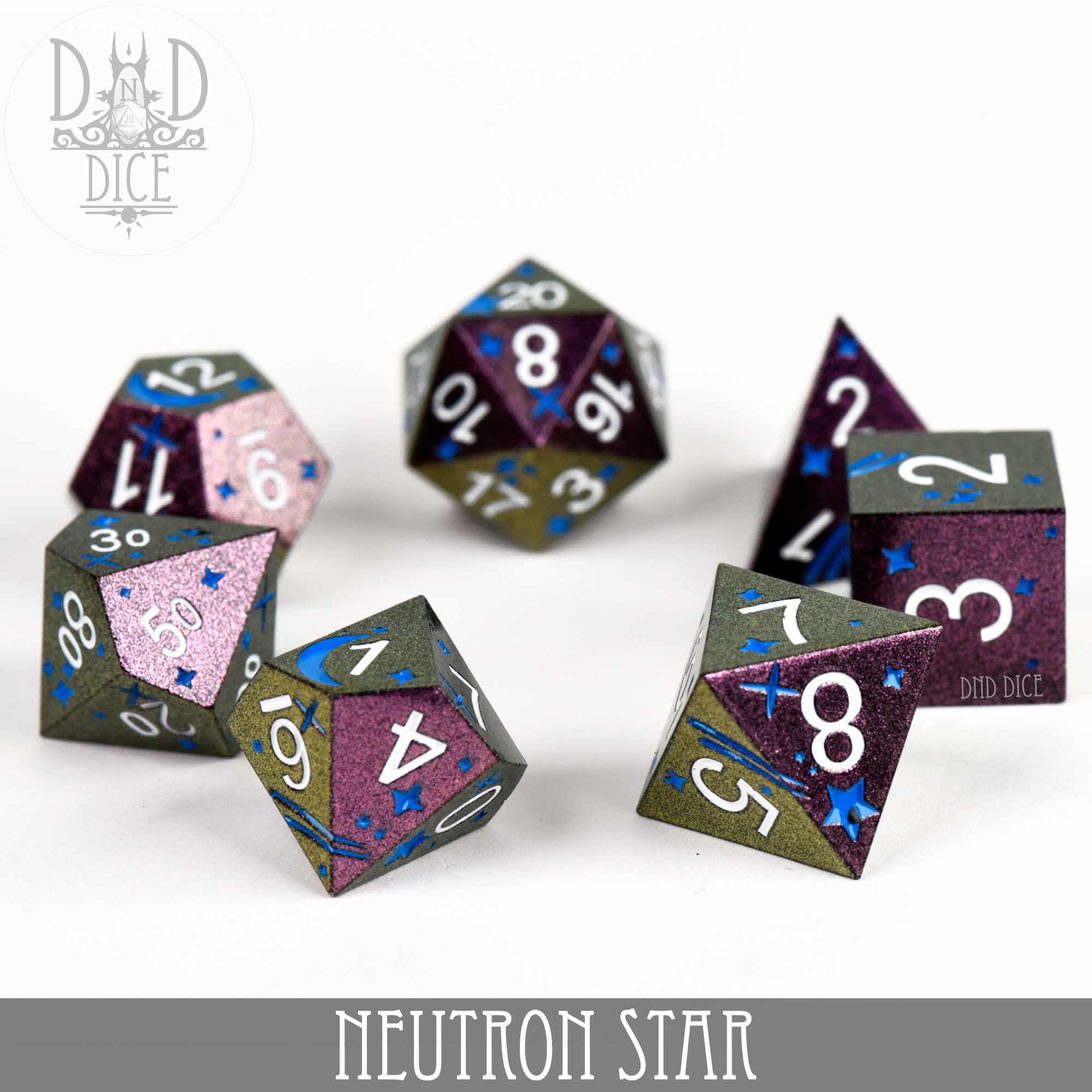 Neutron Star Metal Dice Set