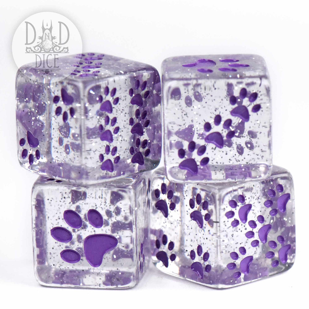 Paws Purple 4D6 Dice Set