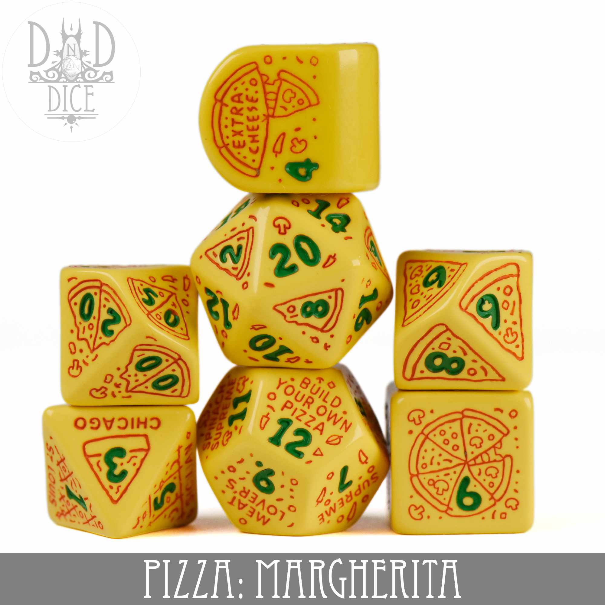 Pizza Margherita Dice Set