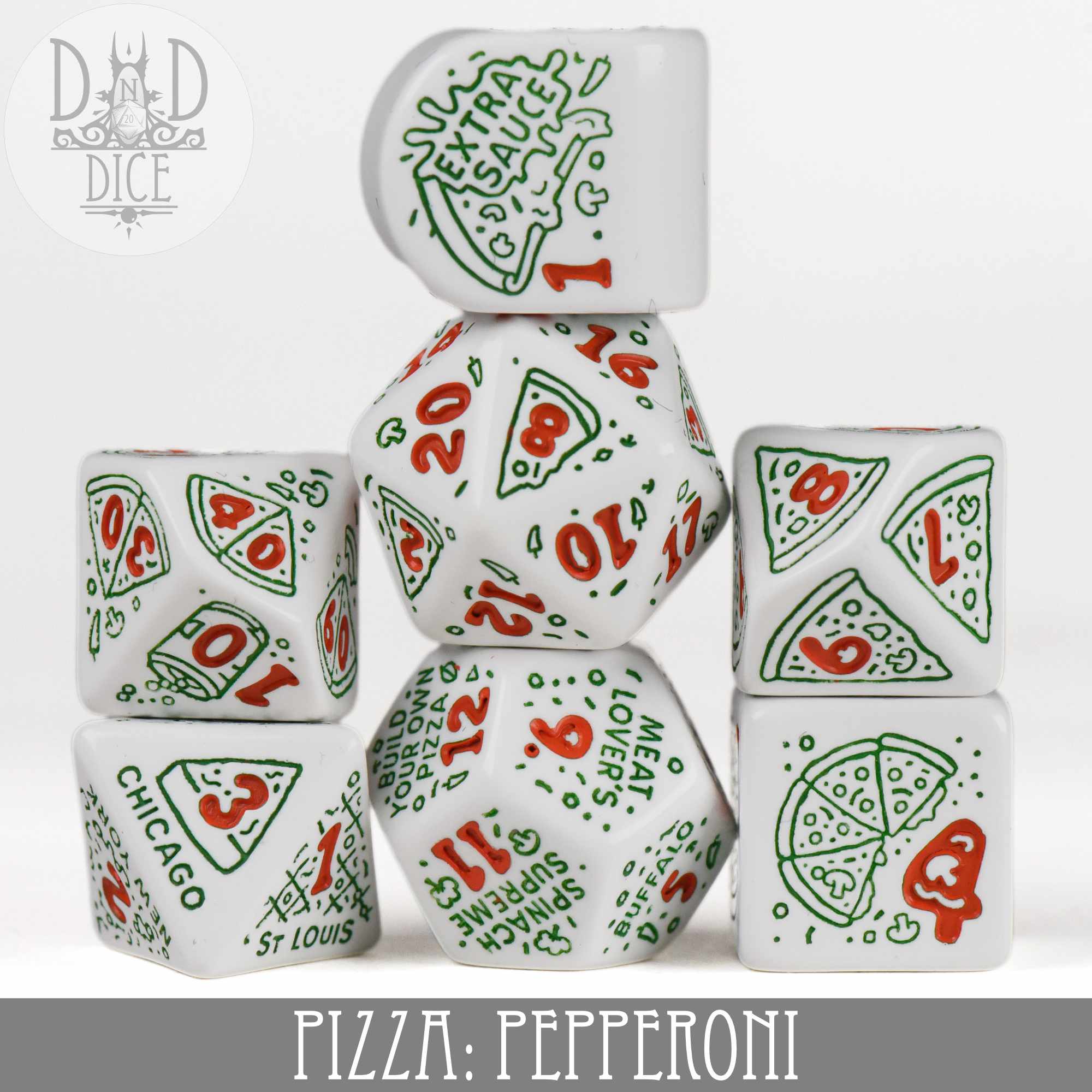 Pizza Pepperoni Dice Set