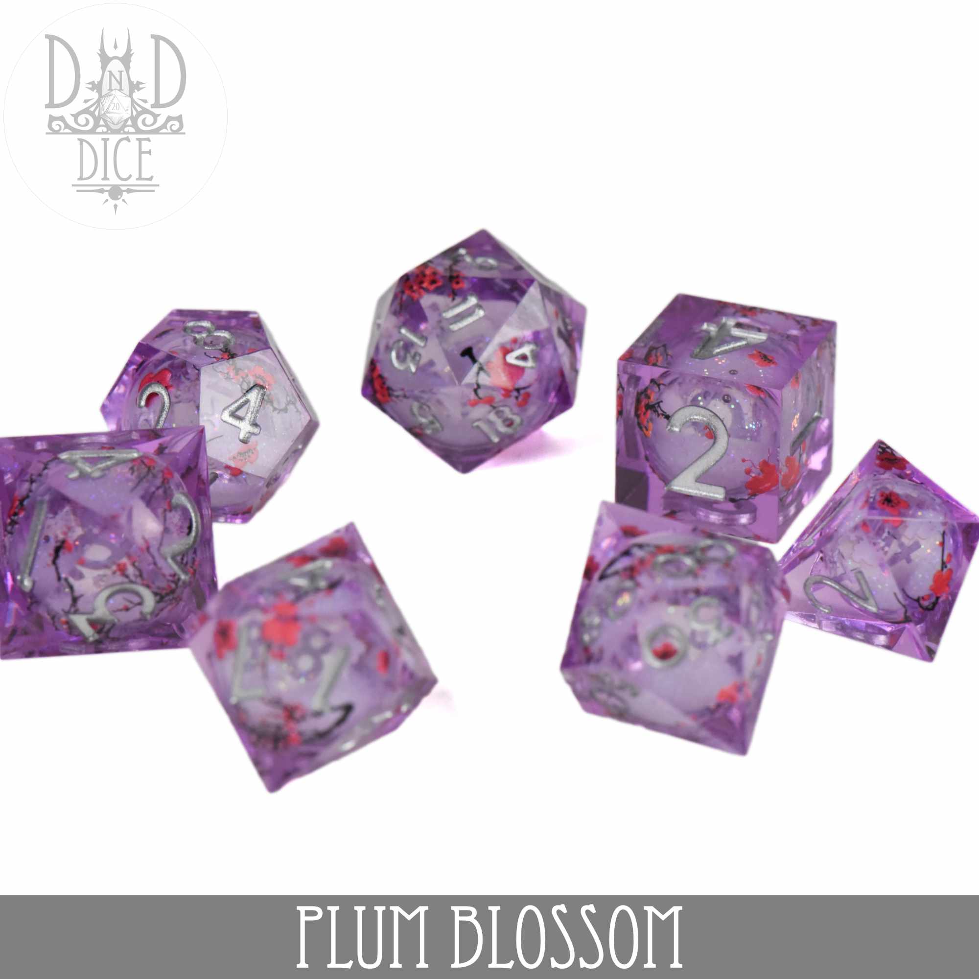 Plum Blossom Liquid Core Dice Set