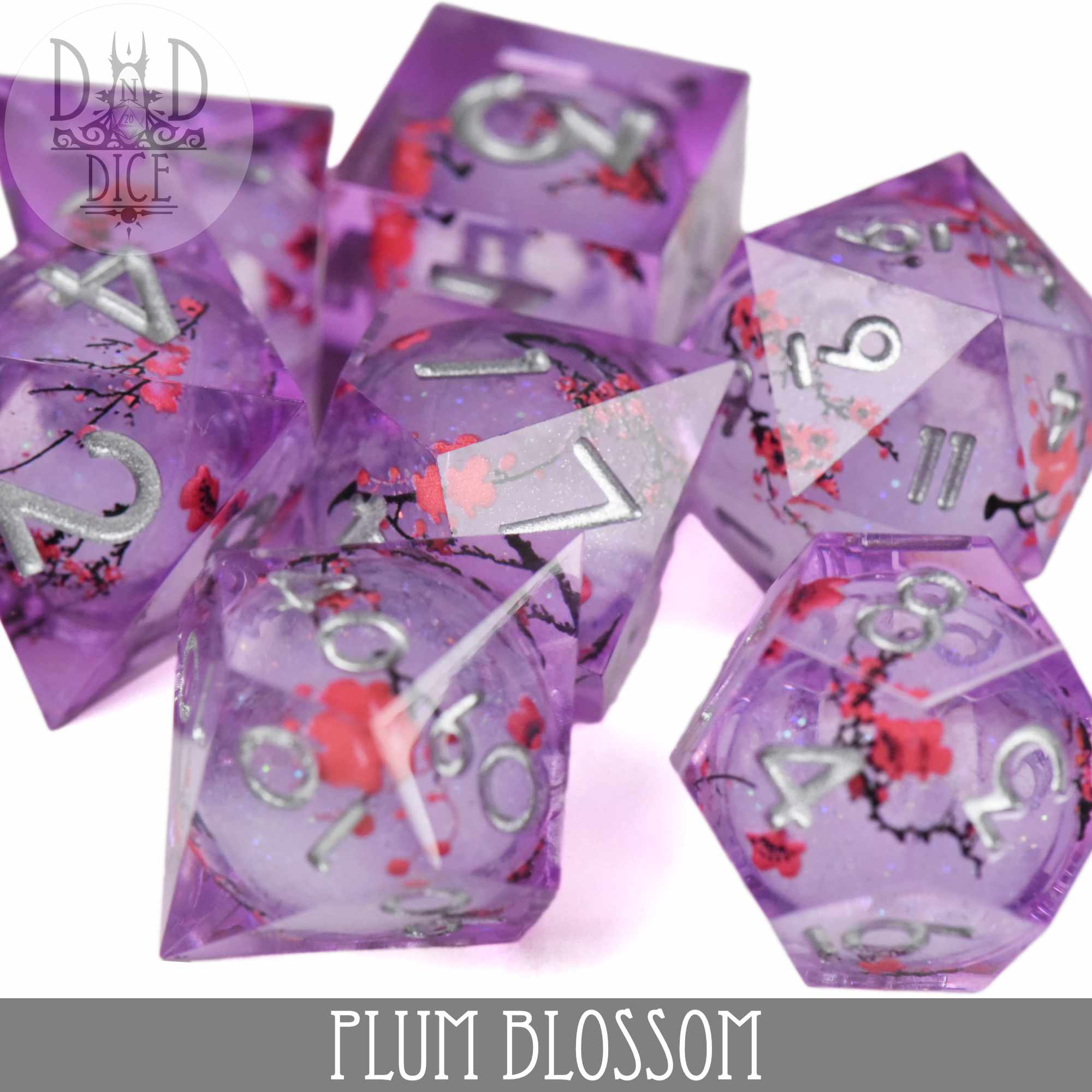 Plum Blossom Liquid Core Dice Set