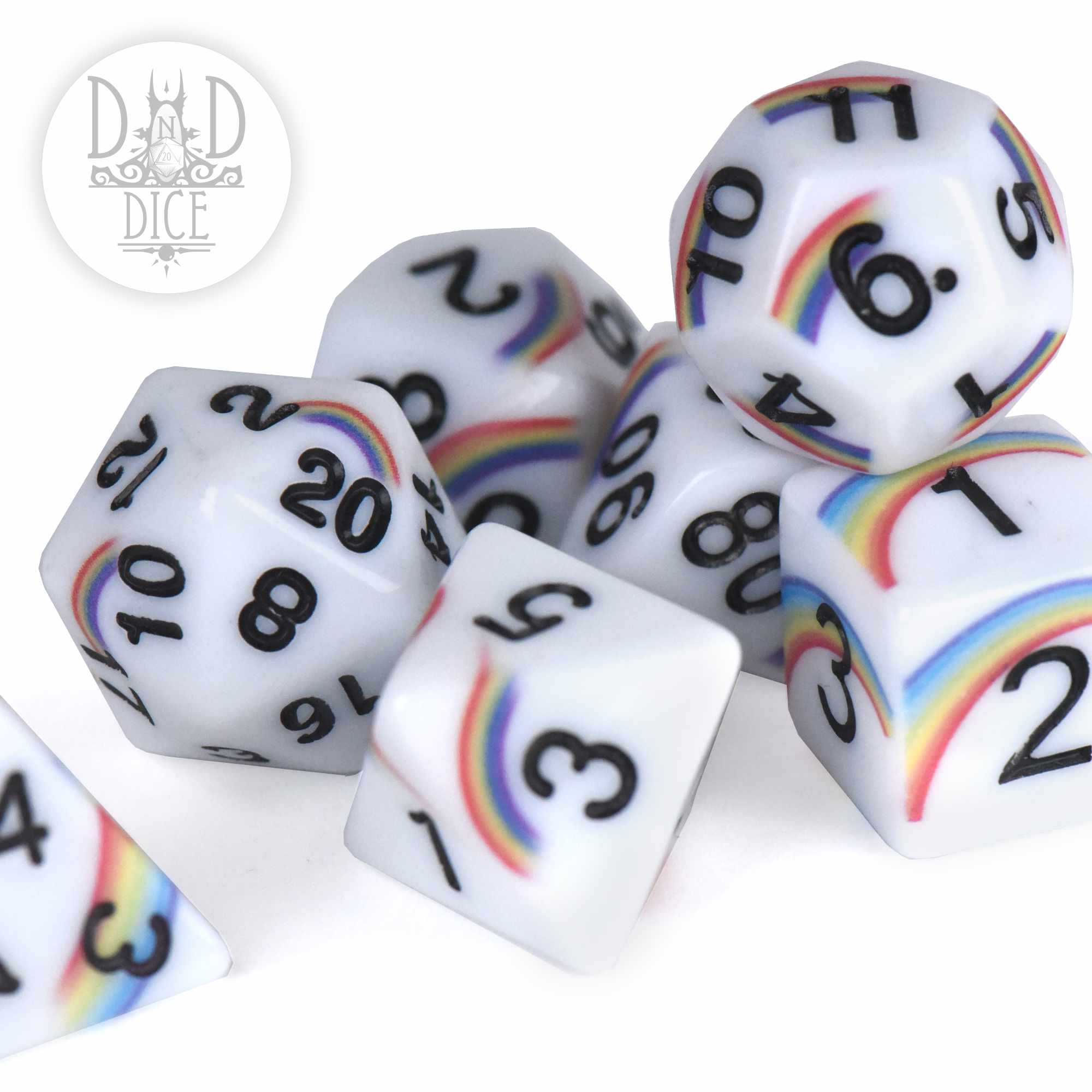 Rainbow Doodles Dice Set (Black Friday)