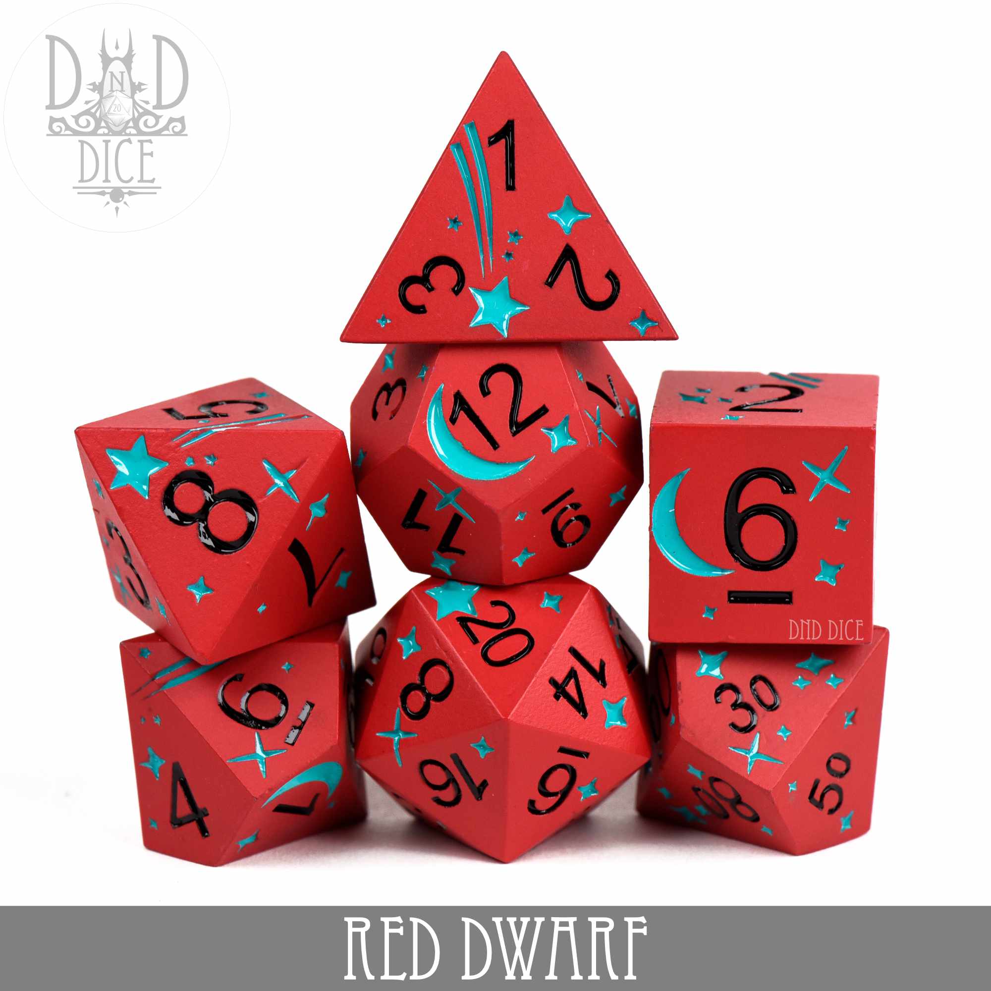 Red Dwarf Metal Dice Set