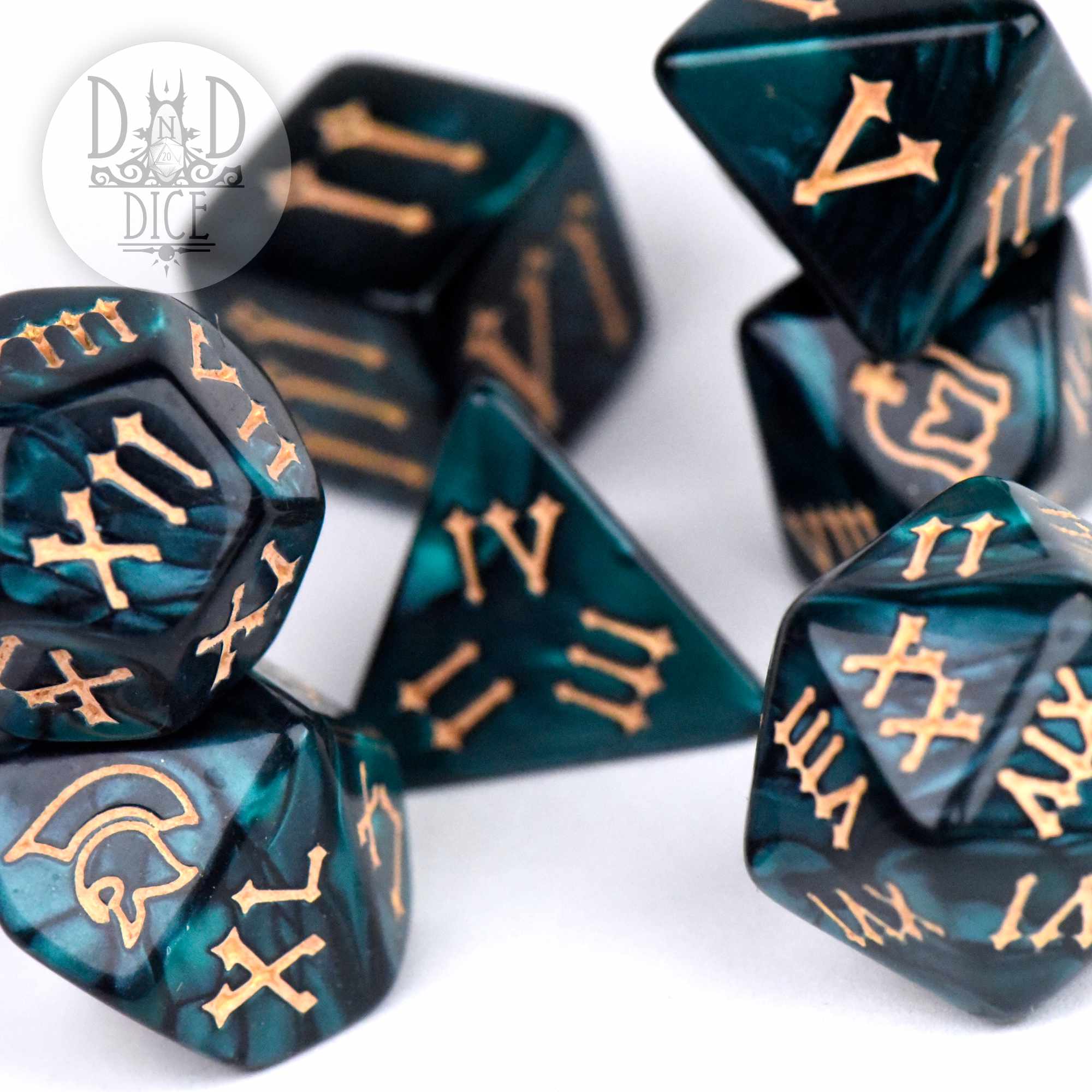 Roman Legion Green Dice Set