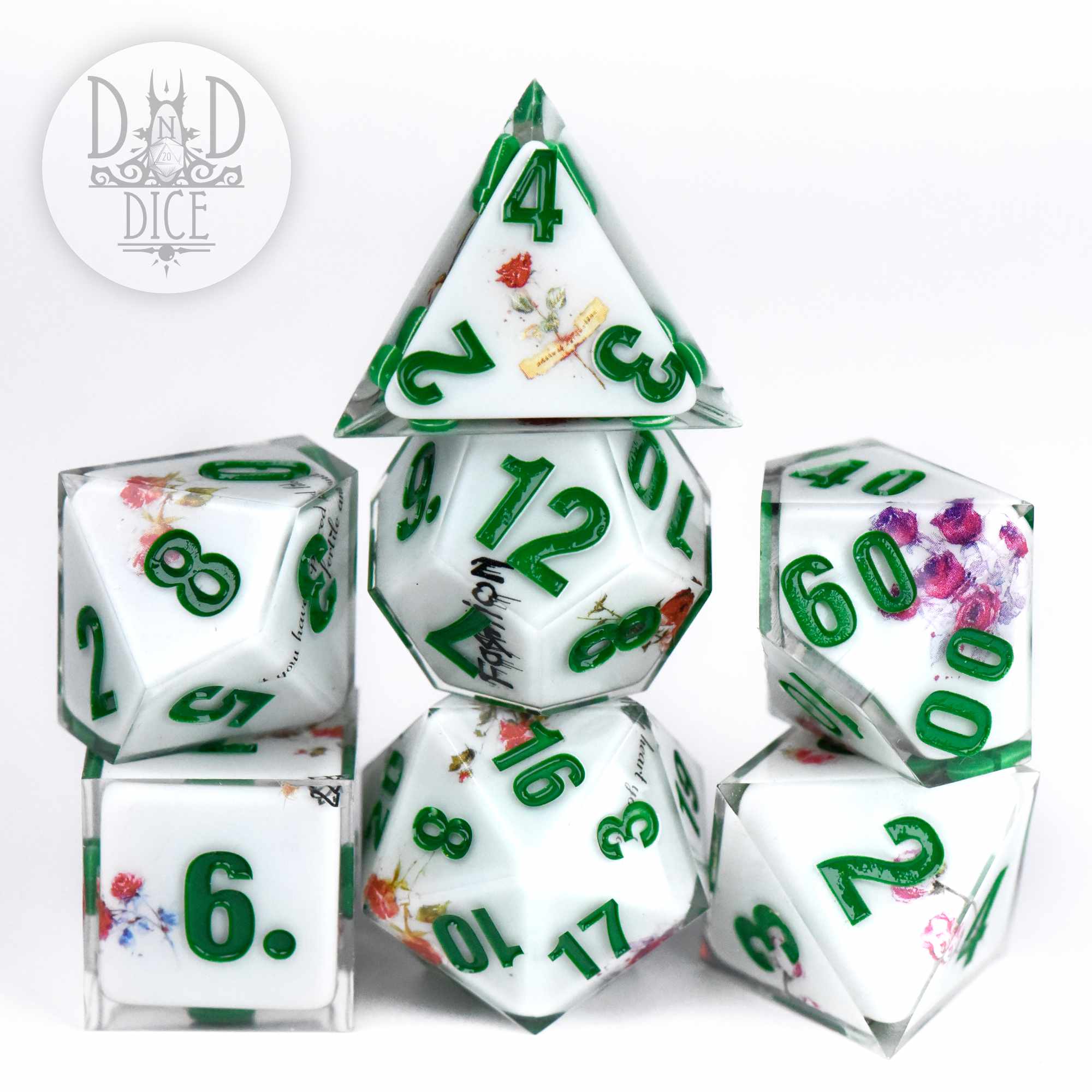 Rose Tattoo Handmade Dice Set