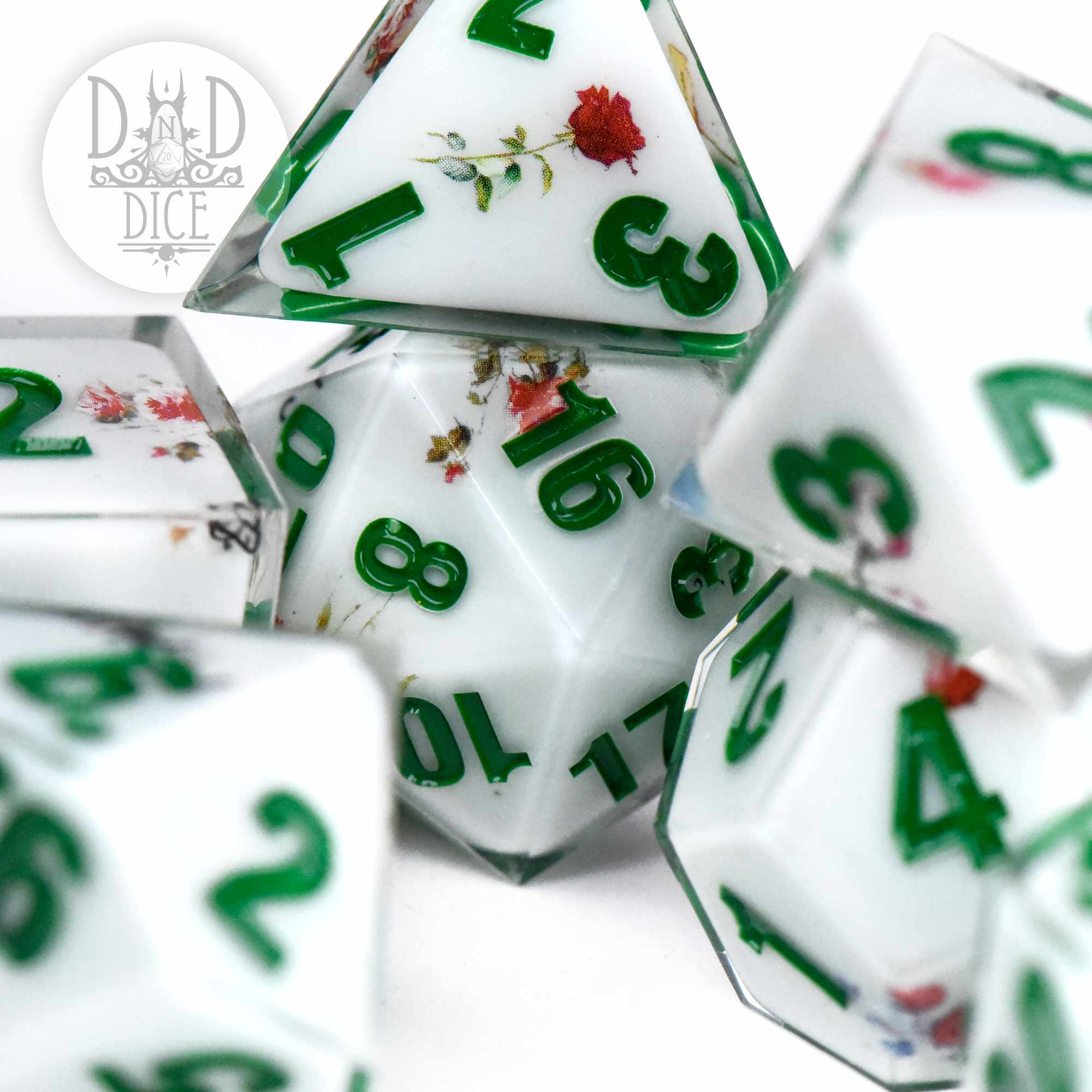 Rose Tattoo Handmade Dice Set