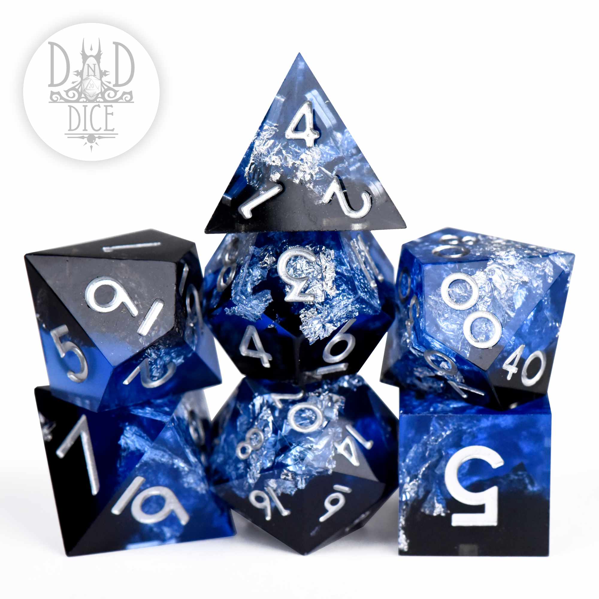 Silver Seas Handmade Dice Set