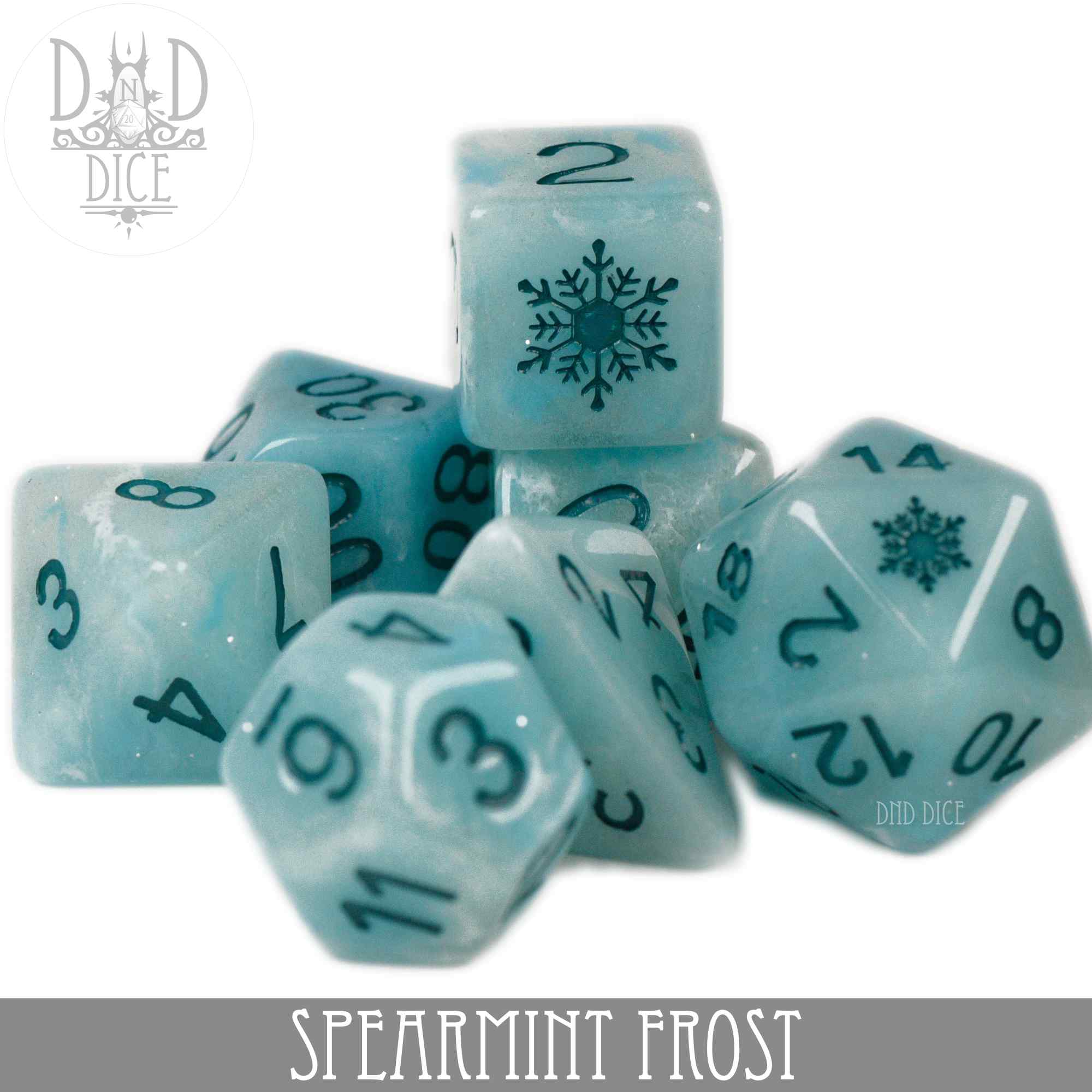 Spearmint Frost Dice Set