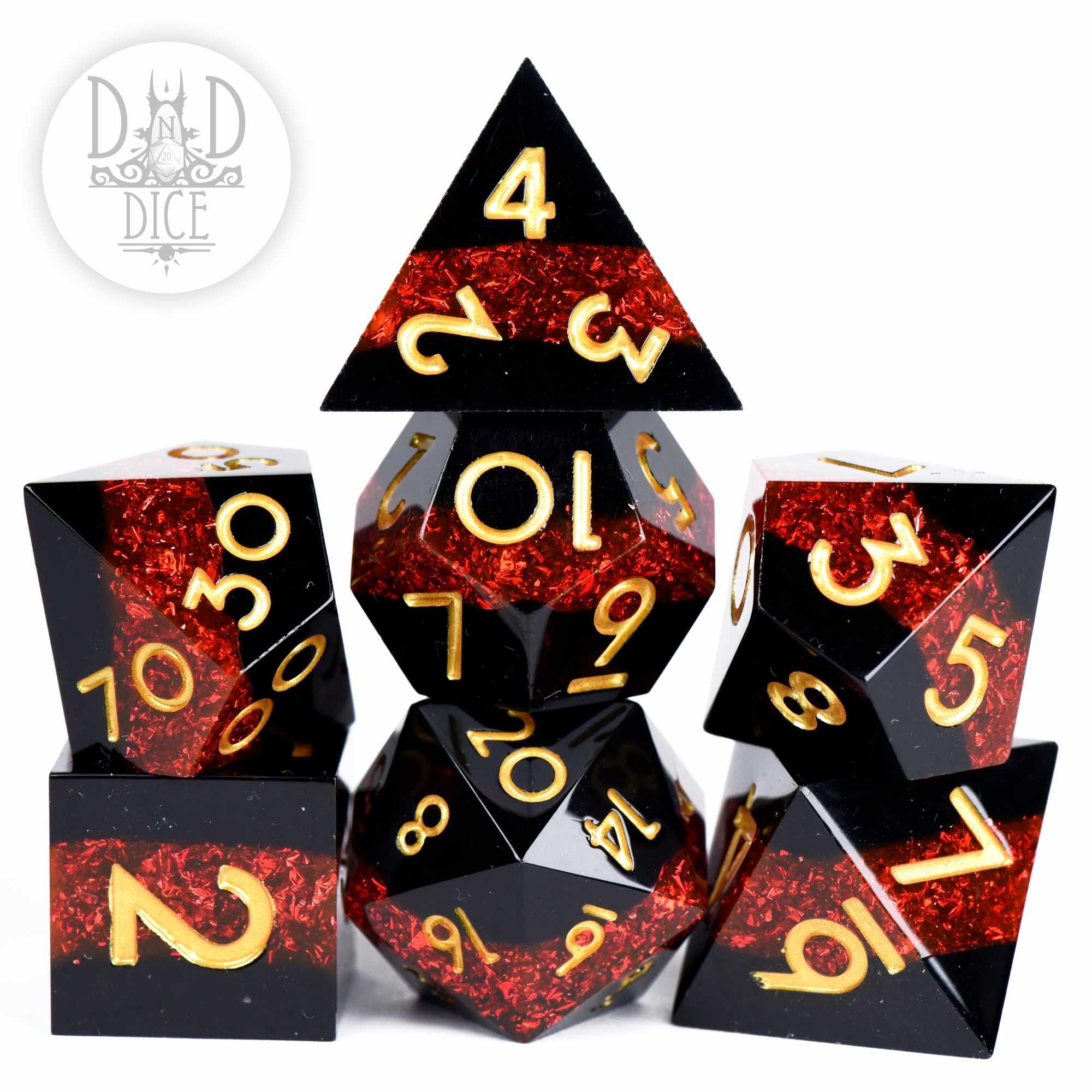Star Belt: Red Handmade Dice Set